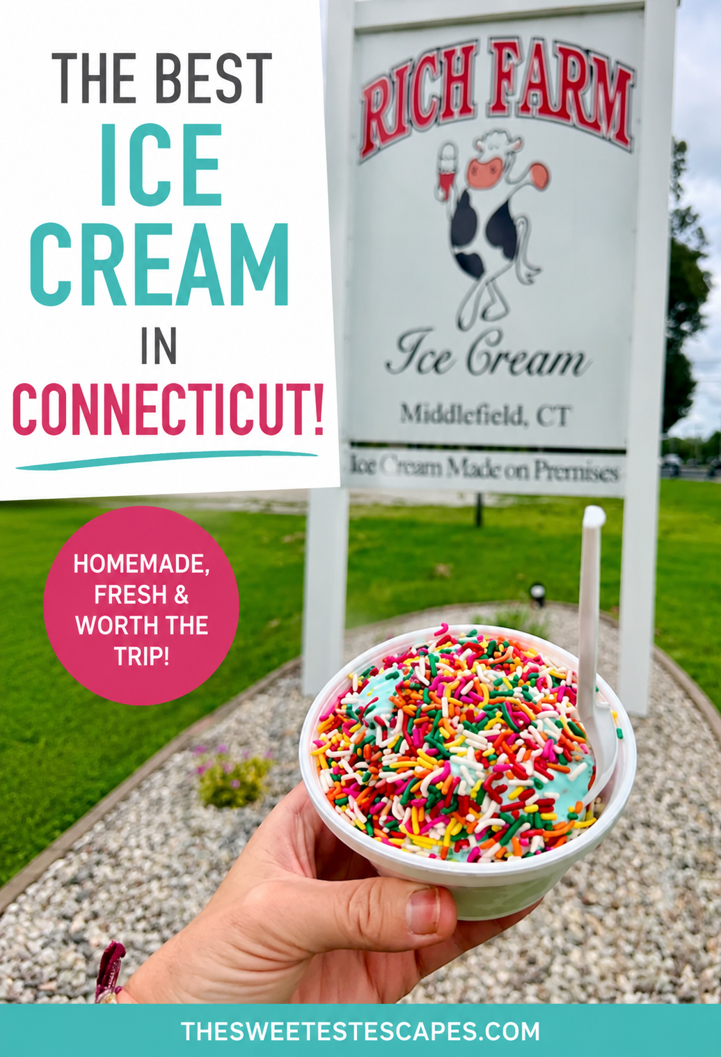 The best ice cream in Connecticut is Rich Farm Ice Cream