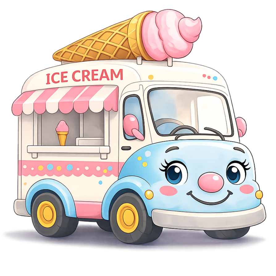 Ice Cream Truck character from beloved children's book The Trucks that Saved the Park