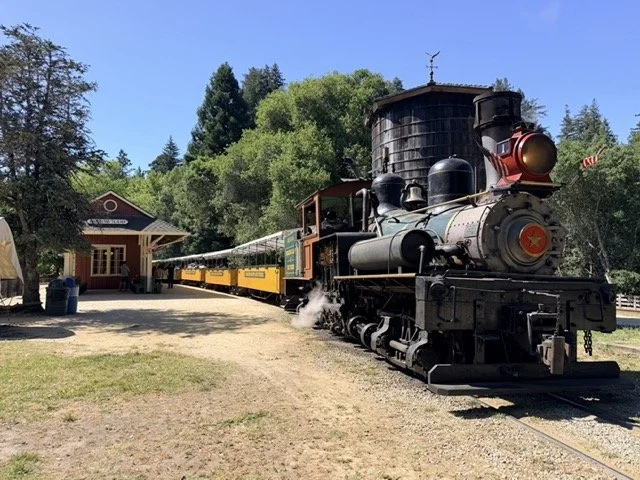 Roaring Camp Railroads steam train was a highlight of our trip for our kids on our California Coast trip