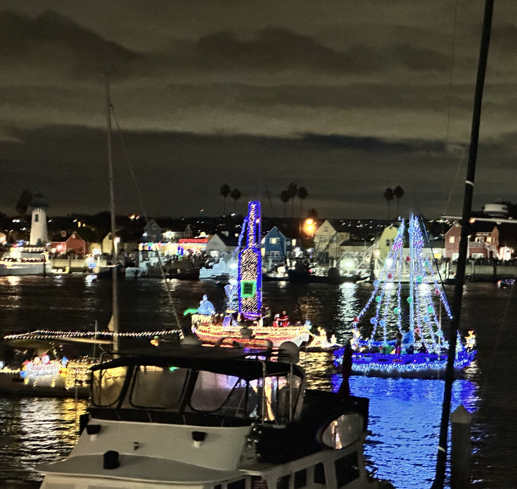 Holiday Boat Parade light displays in Marina del Rey