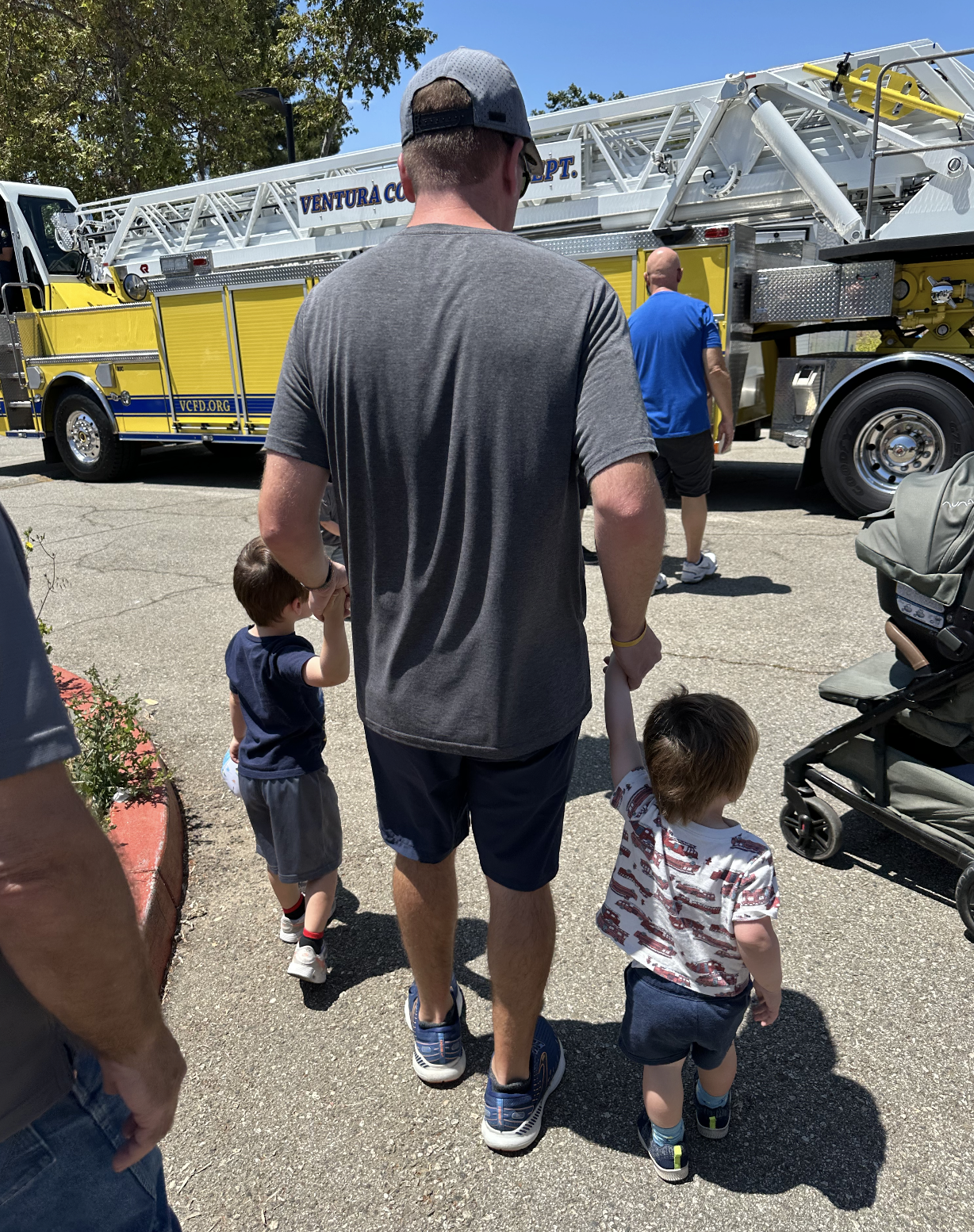 Firetruck attended 2025 touch-a-truck event in Thousand Oaks, that children could climb in and explore the inside of a firetruck