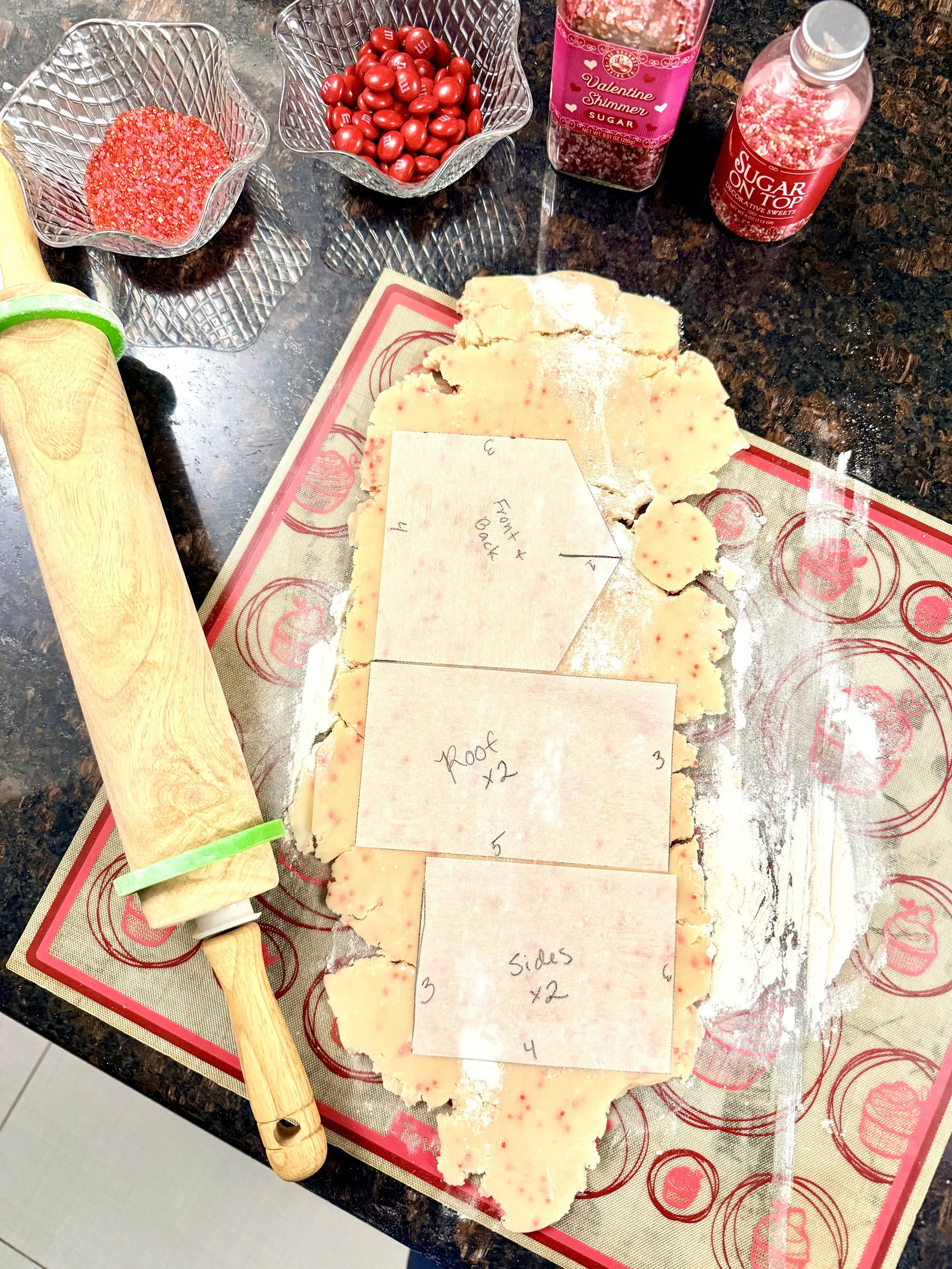 Valentine's Day Sugar Cookie House Template