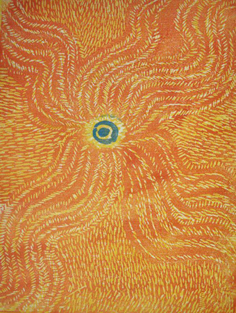  Sidney Moody,  Birriwa Tree Leaves,  woodblock print, 40 x 50cm, 2012. 