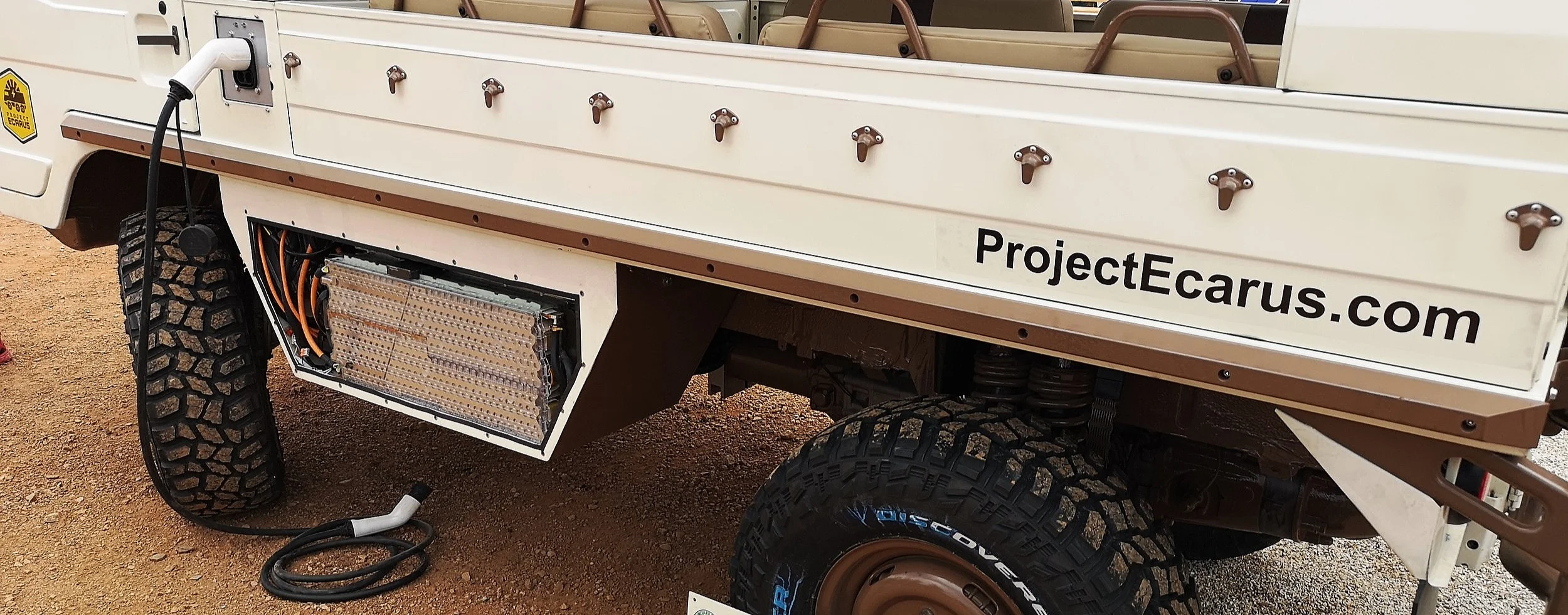 BATTERY PACKS and Charging Plug mounted on ECARUS’ TESTING PROTOTYPE