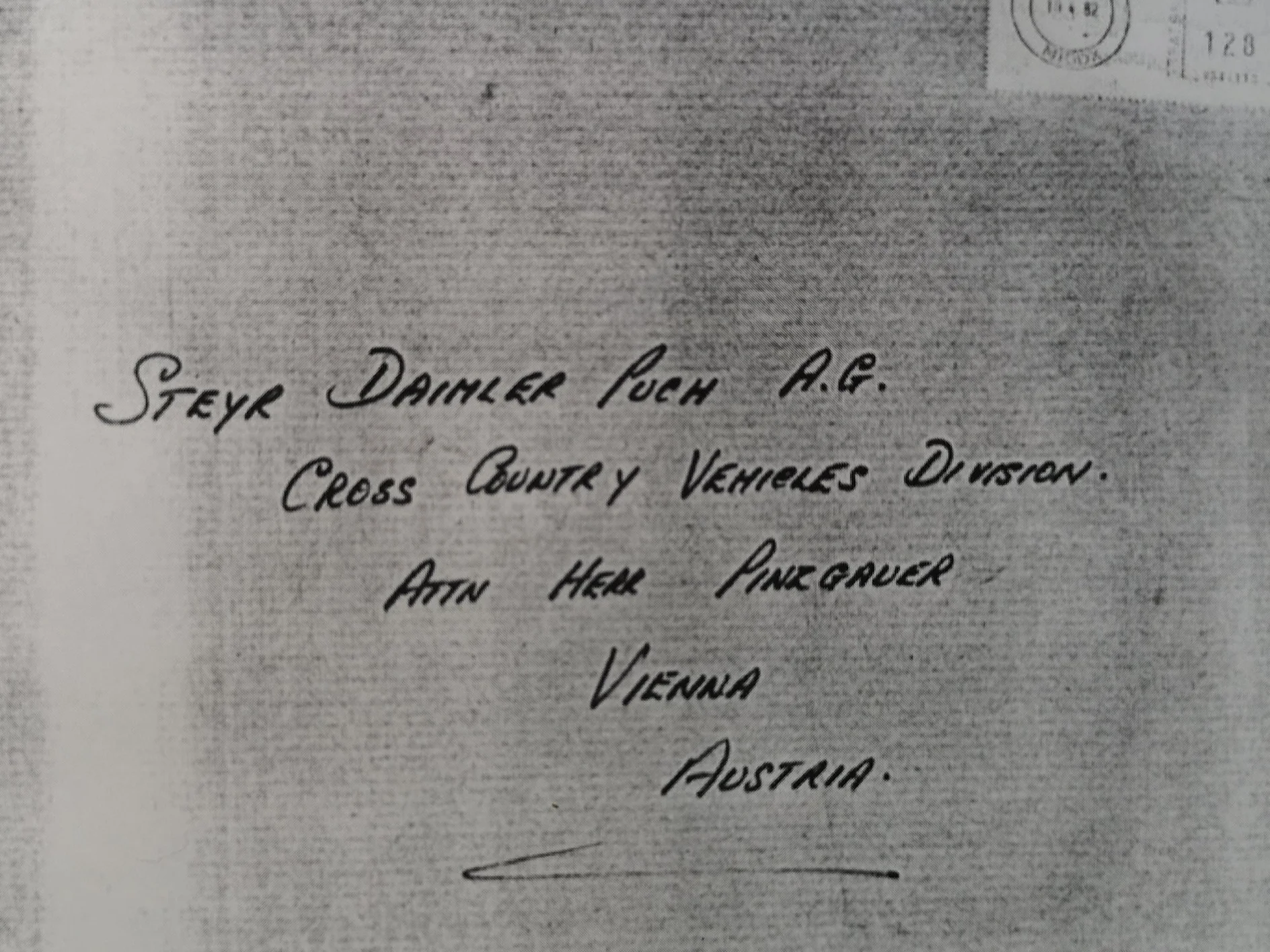 A letter for "Herr Pinzgauer"