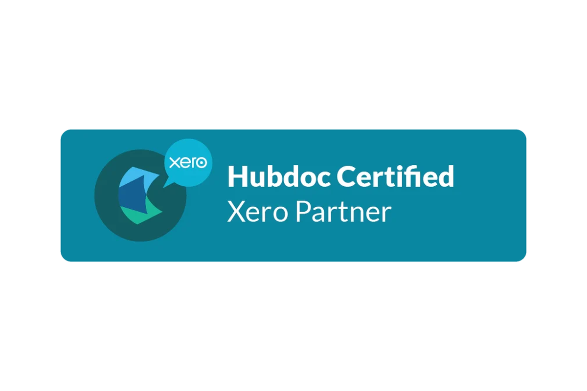 A badge or certificate with the Xero logo, indicating Hubdoc Certified Xero Partner status.