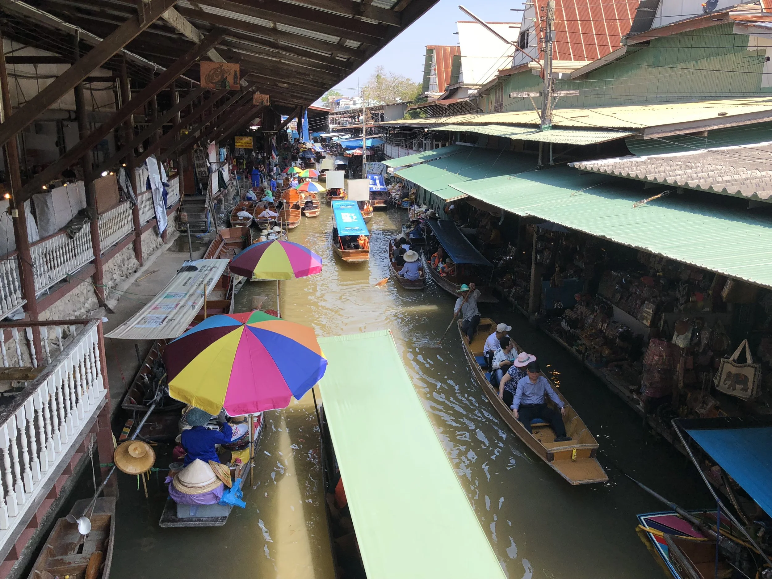A look of the floating market from above. So lively and colorful!