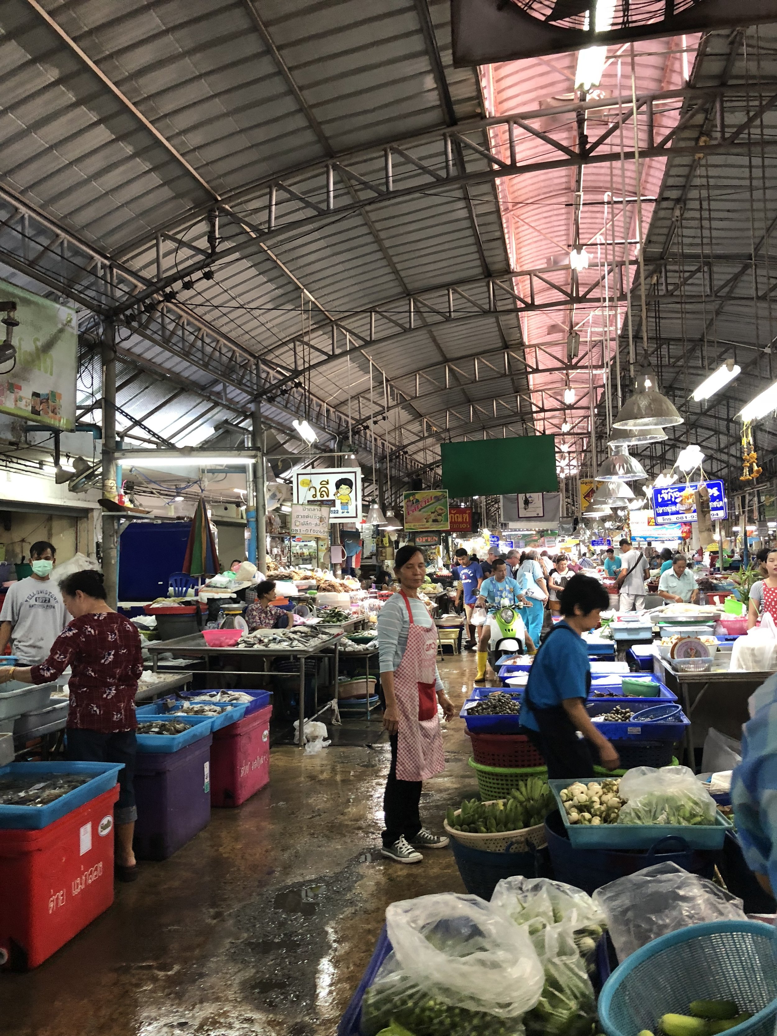 Walking through the part of the market that isn’t located on the train tracks.