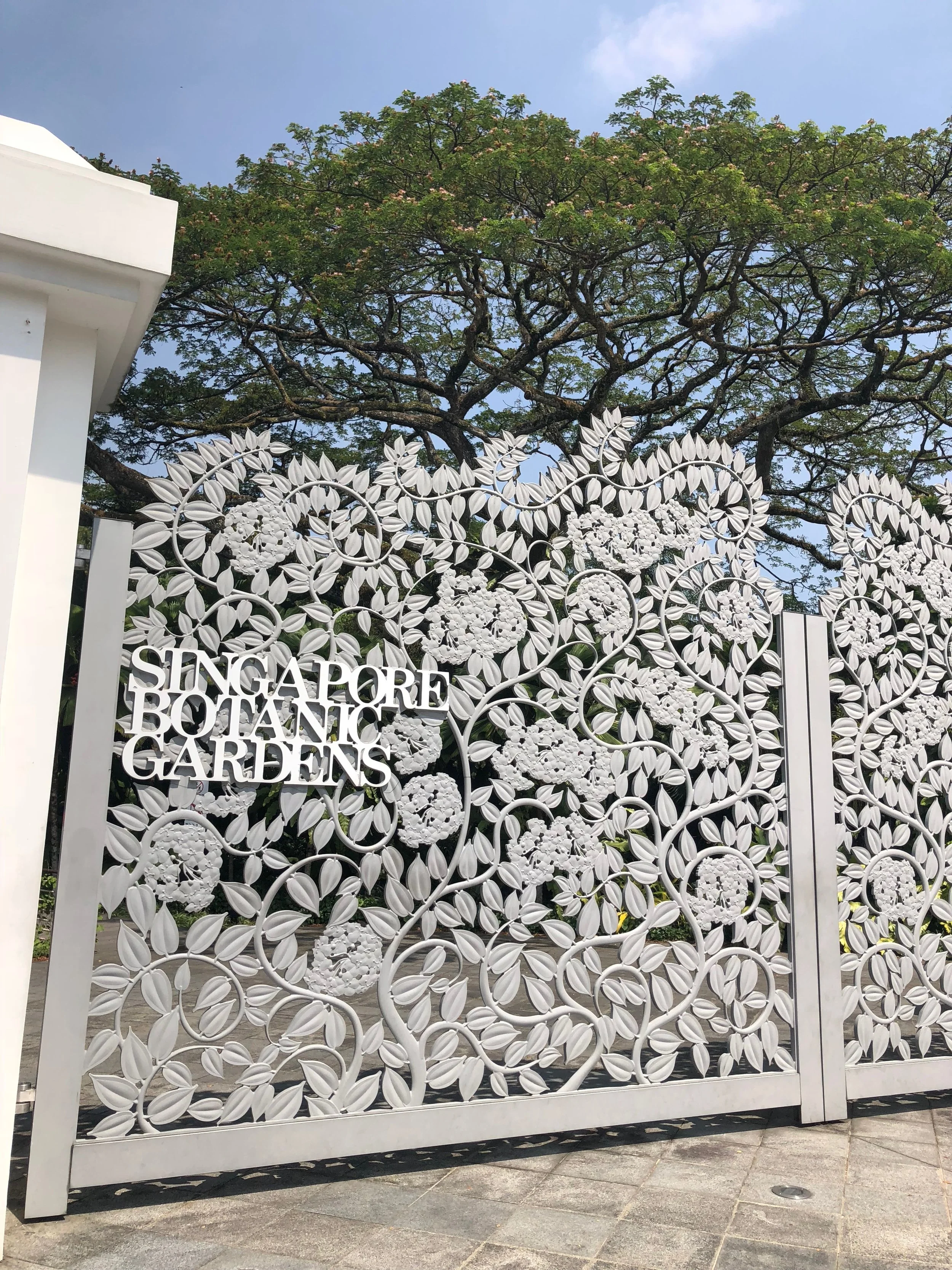 ¡La entrada bella del Jardín Botánico de Singapur!