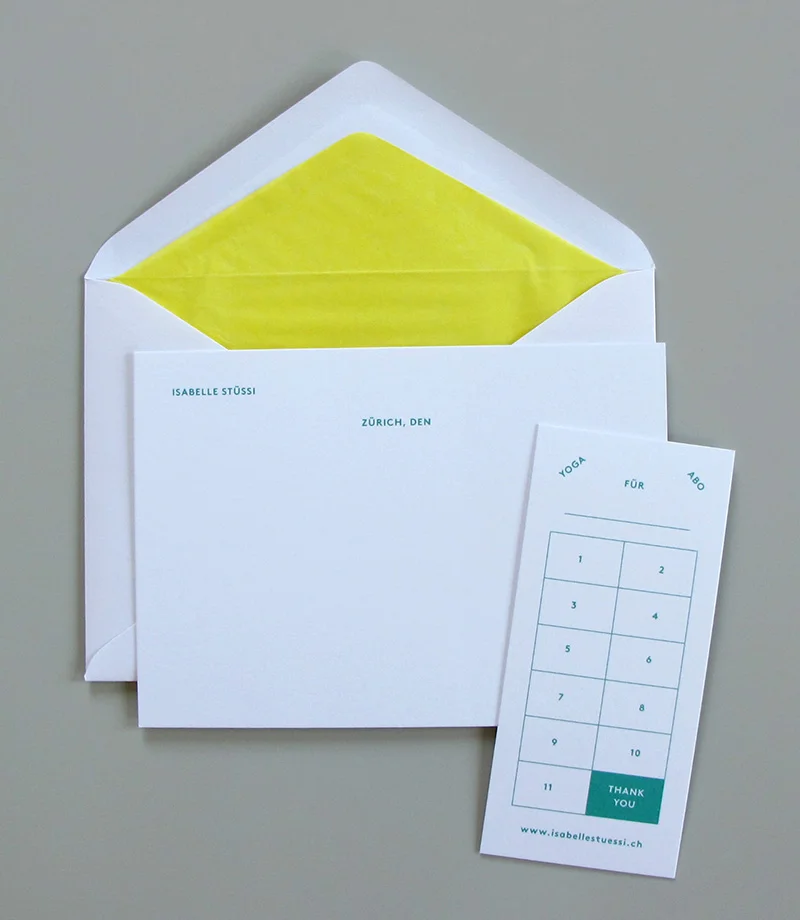 Personal stationery, Yoga studio