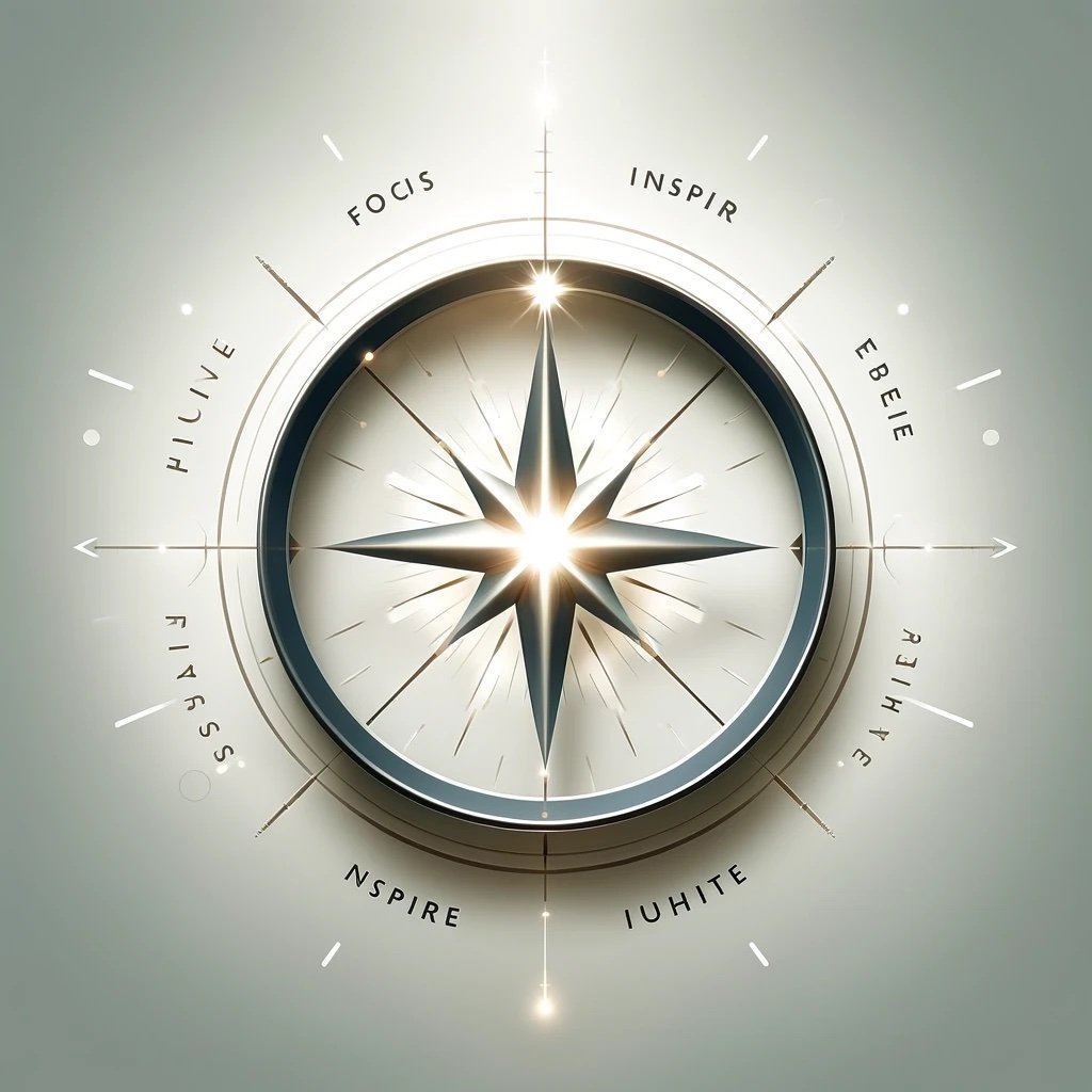 DALL·E 2024-12-31 11.27.19 - A sleek, minimalist illustration representing the concept of choosing a guide word, suitable for a Forbes magazine icon. The image features a compass .jpg