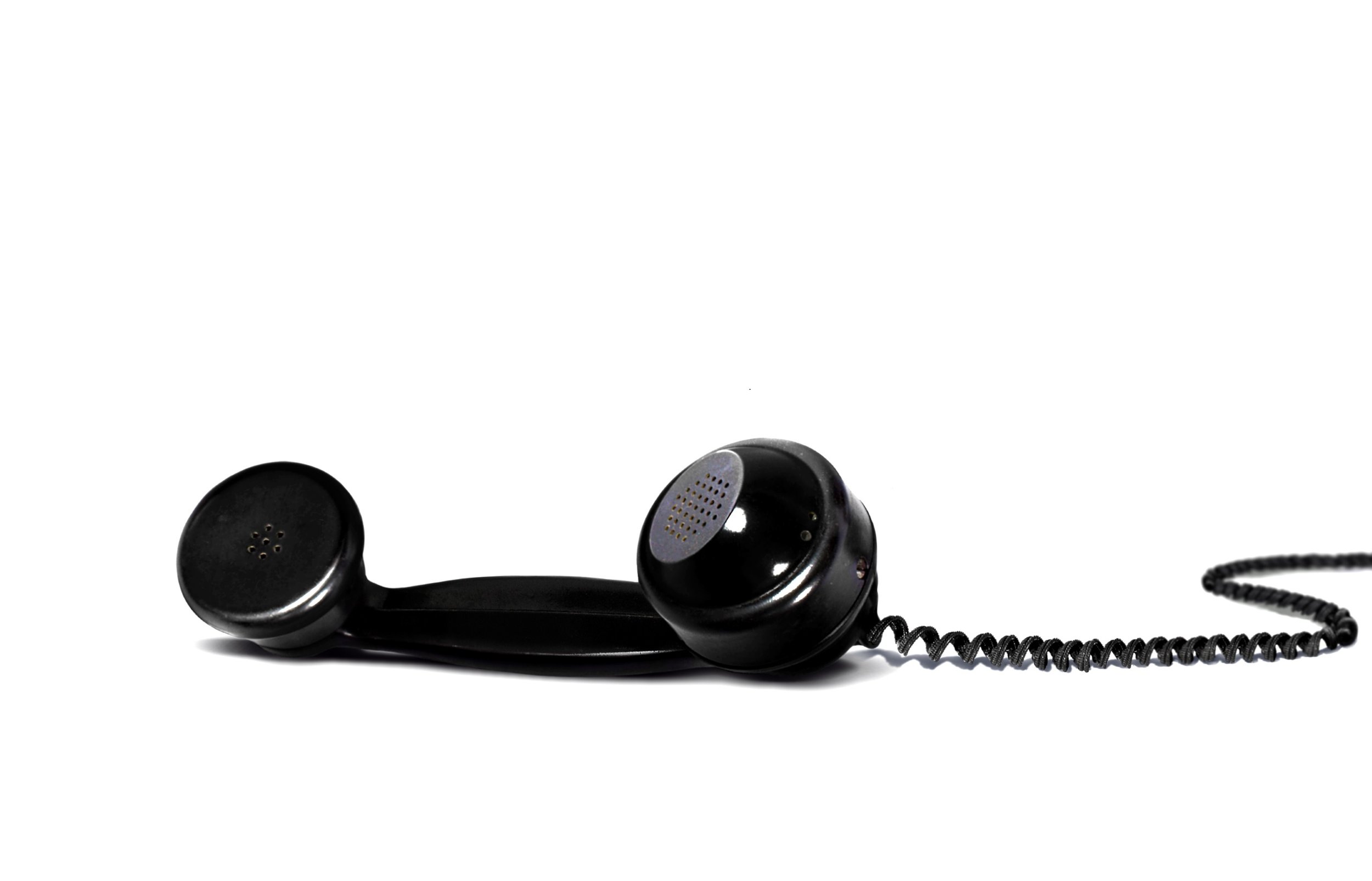Vintage Telephone Receiver on White