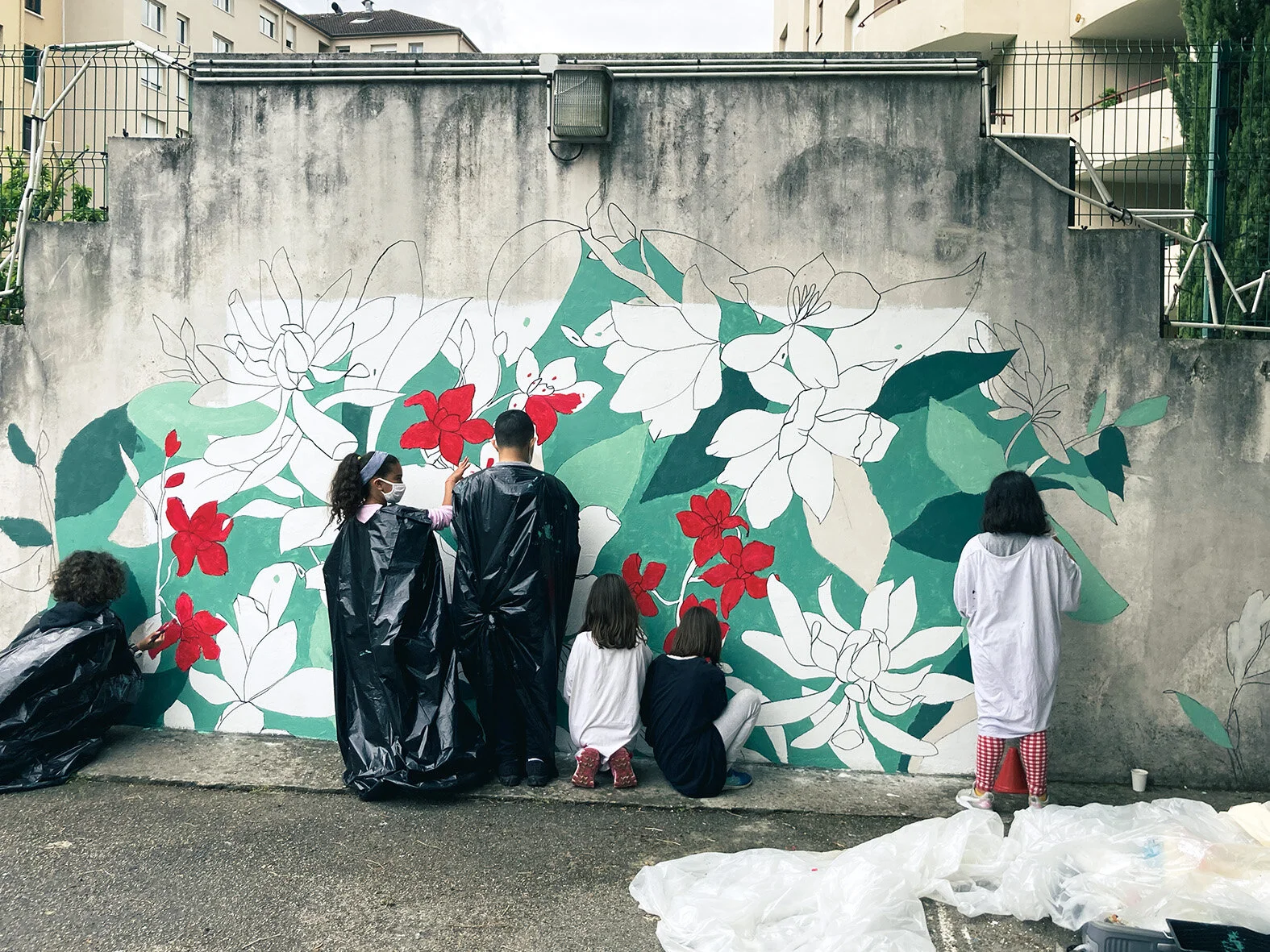 Fresque participative Ecole primaire Gare d'Eau