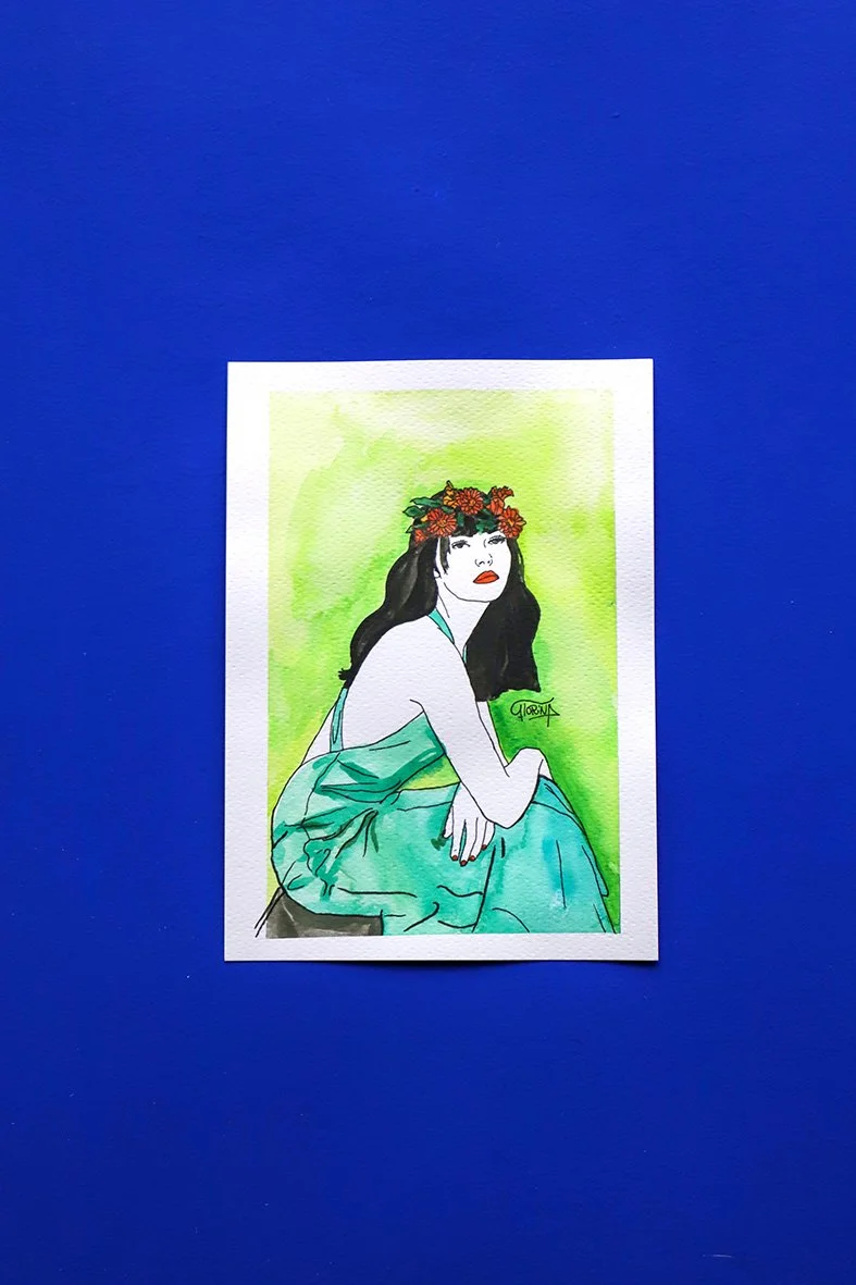 Egérie - aquarelle 15x21 cm