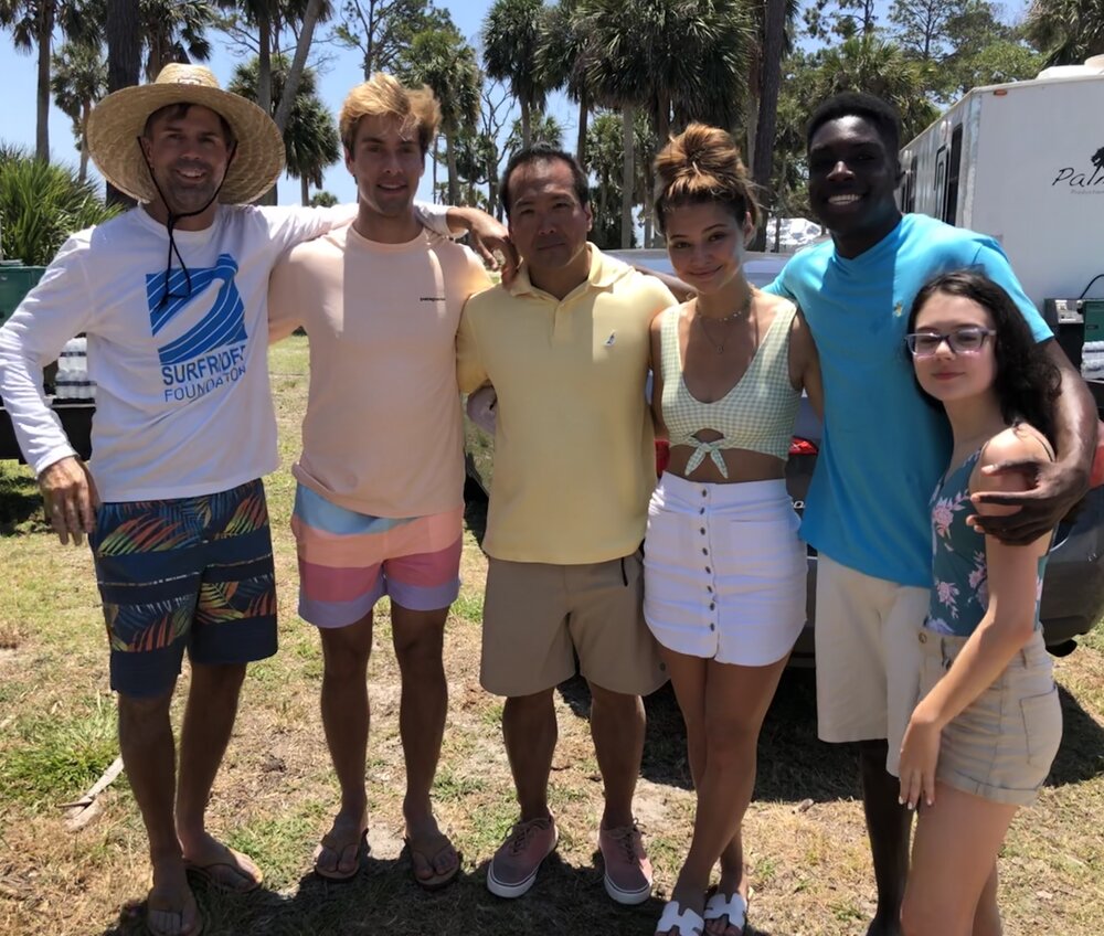 Antonelli (far right) with the cast of "Outer Banks"