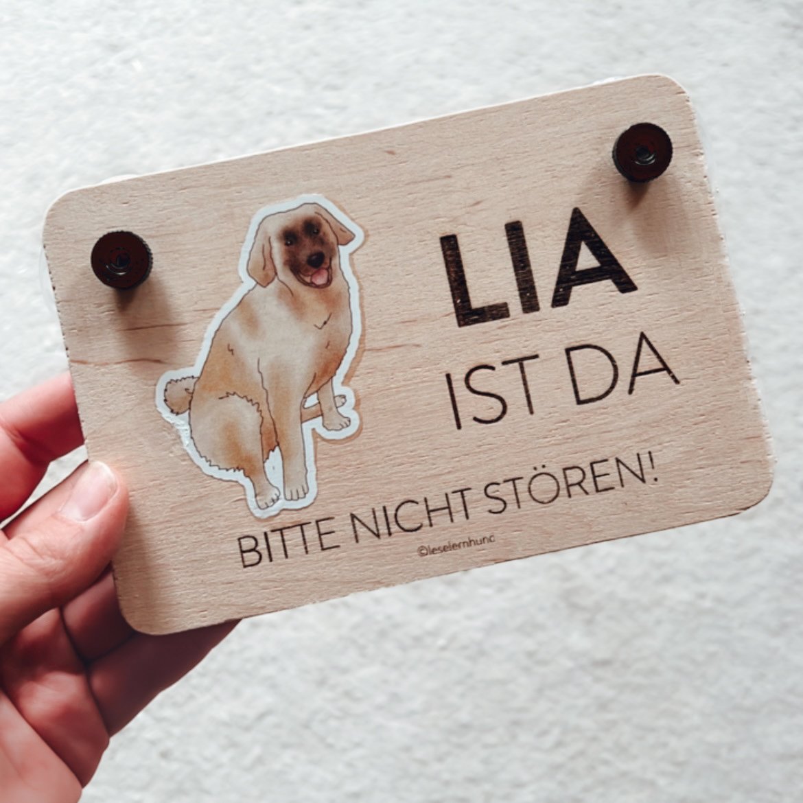 Türschild "[Tiername] ist da"