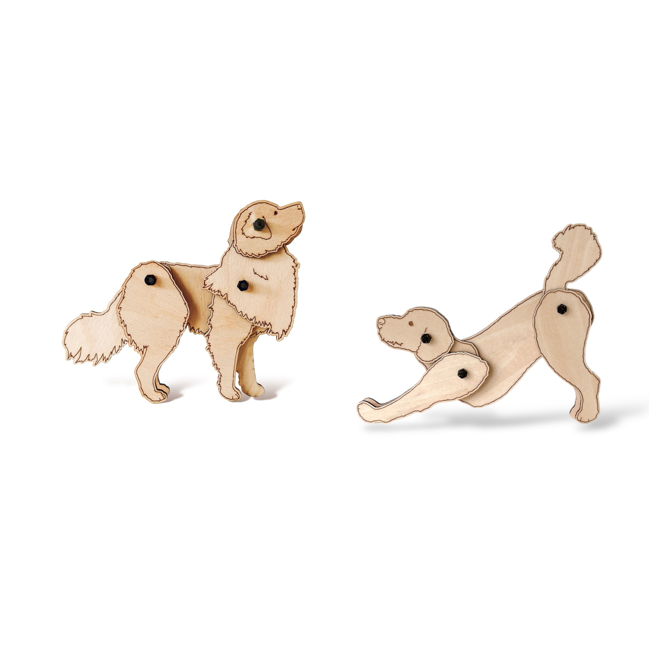 3D Holzfigur für Kinder zum Lernen der Hunde-Körpersprache in tiergestützten Einheiten