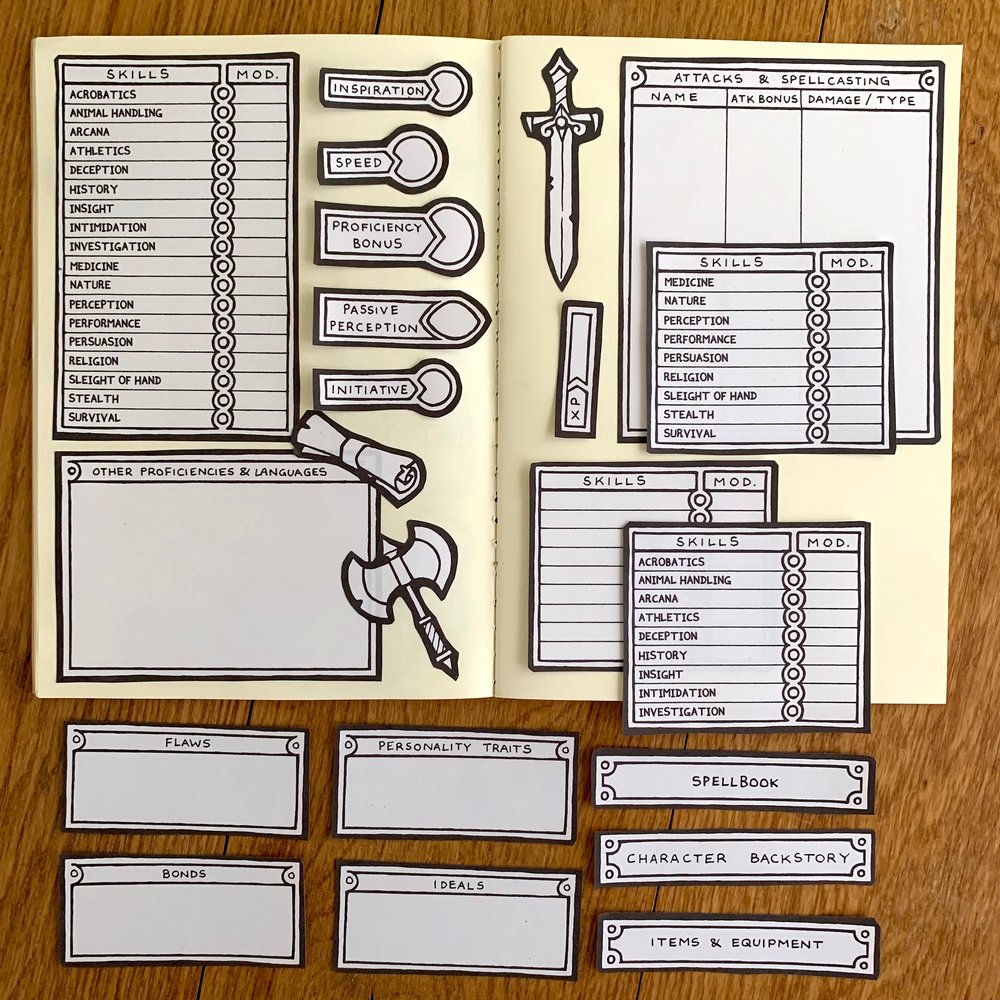 Modular 5e Character Sheet Pack Penflower Ink