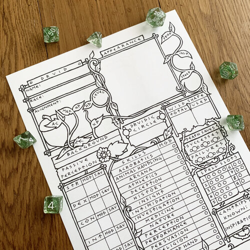 Character Sheets Penflower Ink