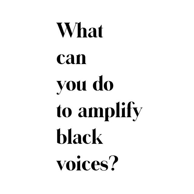 Amplify black voices.
What can you do? One of the things I can do, because I have a platform where people listen to me, Is to share it. Literally share my platform.

This week I&rsquo;ll be getting on lives to introduce my friends and tell you where 