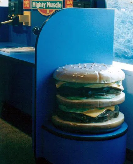 Fiberglass Hamburger and Ear fabricated for the JFK Health Care Center in Chicago
