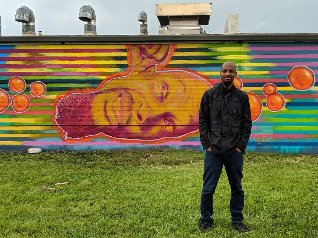 Big thank you to artist Reuben Cheatem @rcheatemartist for coming through on the fly and sharing his time and his talent with the community today.  Nothing better than seeing things line up at just the right time to bring a new pop of color to the ne