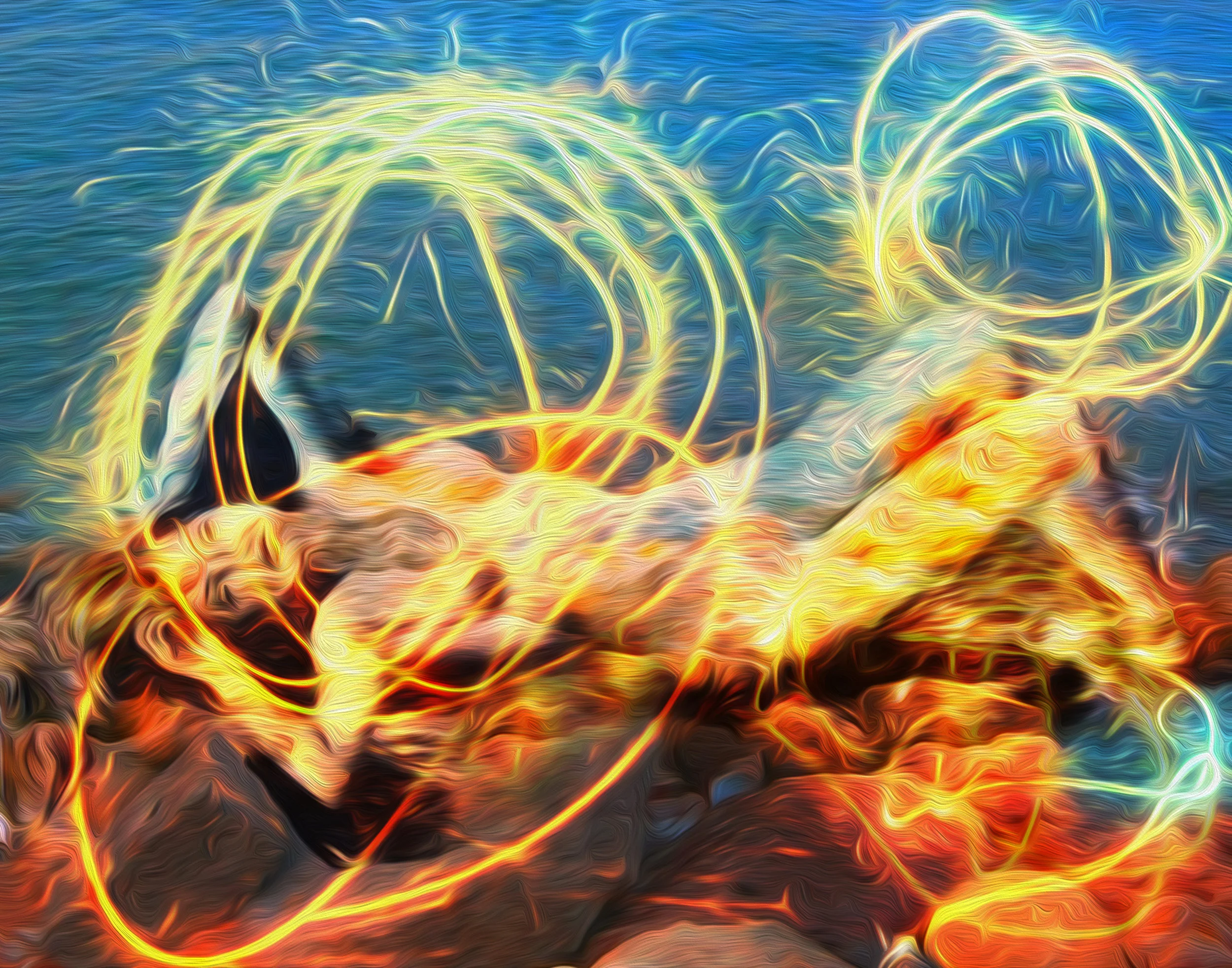 Burning on the rocks