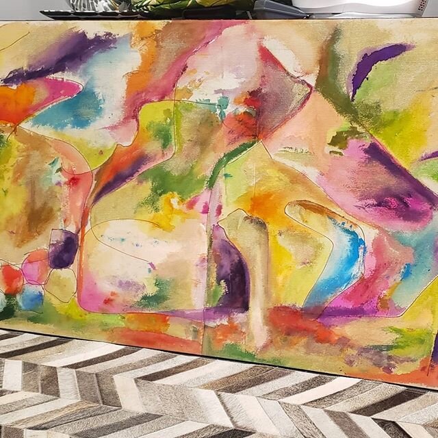 Fresh Paths
36x 60
Acrylic, watercolor, spray paint , oil sticks, marker

Stretched and found it's way home.... my home💗

So happy to share this one. A painting extremely meaningful to me.
Each time we set out the road is unclear, we move forward wi