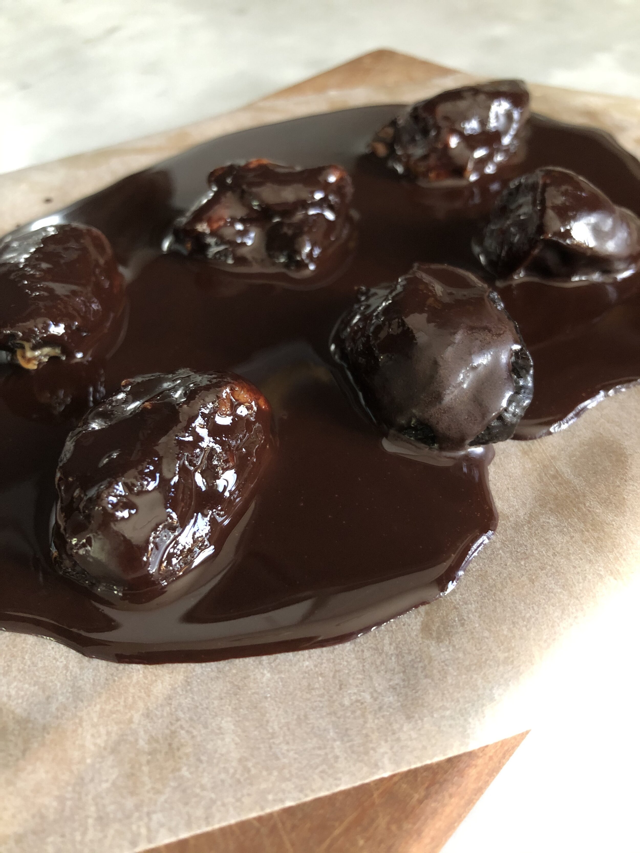 Lactation Chocolate Covered Stuffed Plums — Held
