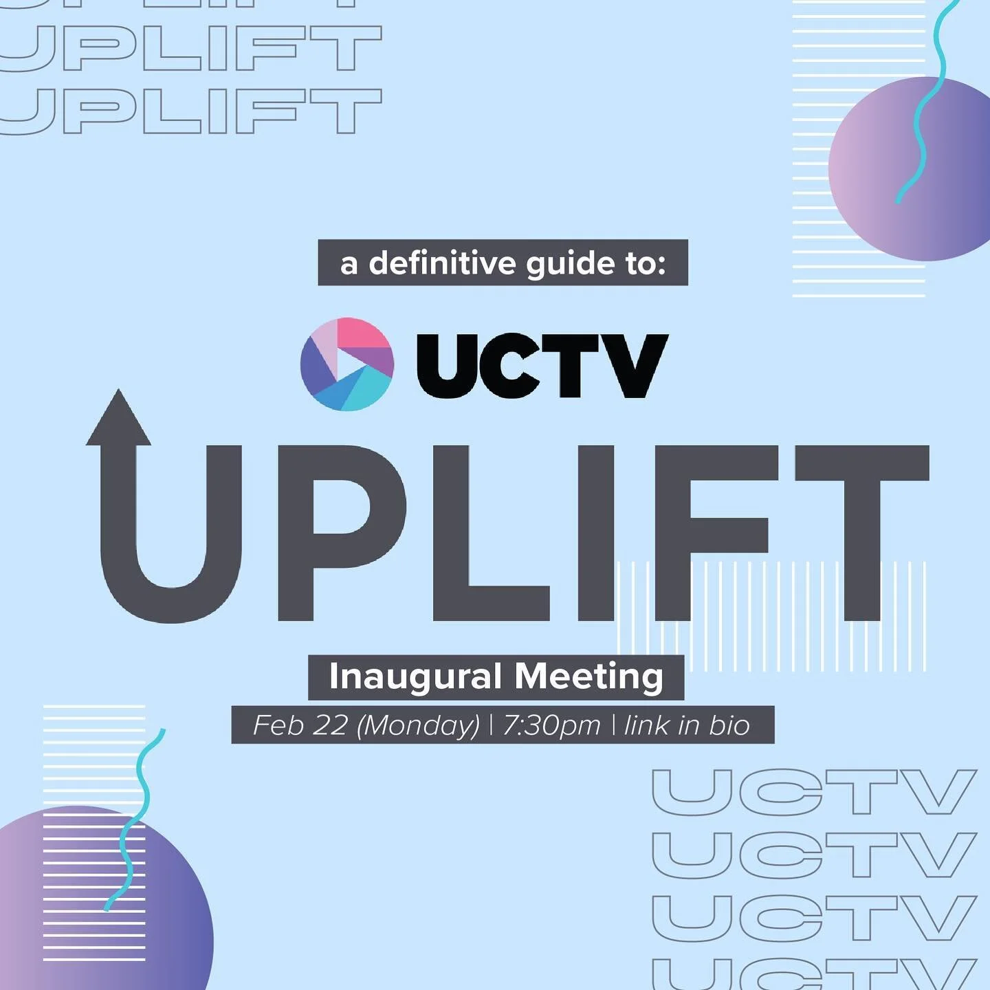 UCTV Uplift strives to cultivate narratives and leadership that are representative of ALL students, no matter what identity they may hold. To get involved, join us next Monday, February 22 at our inaugural meeting. We hope to see you there :)