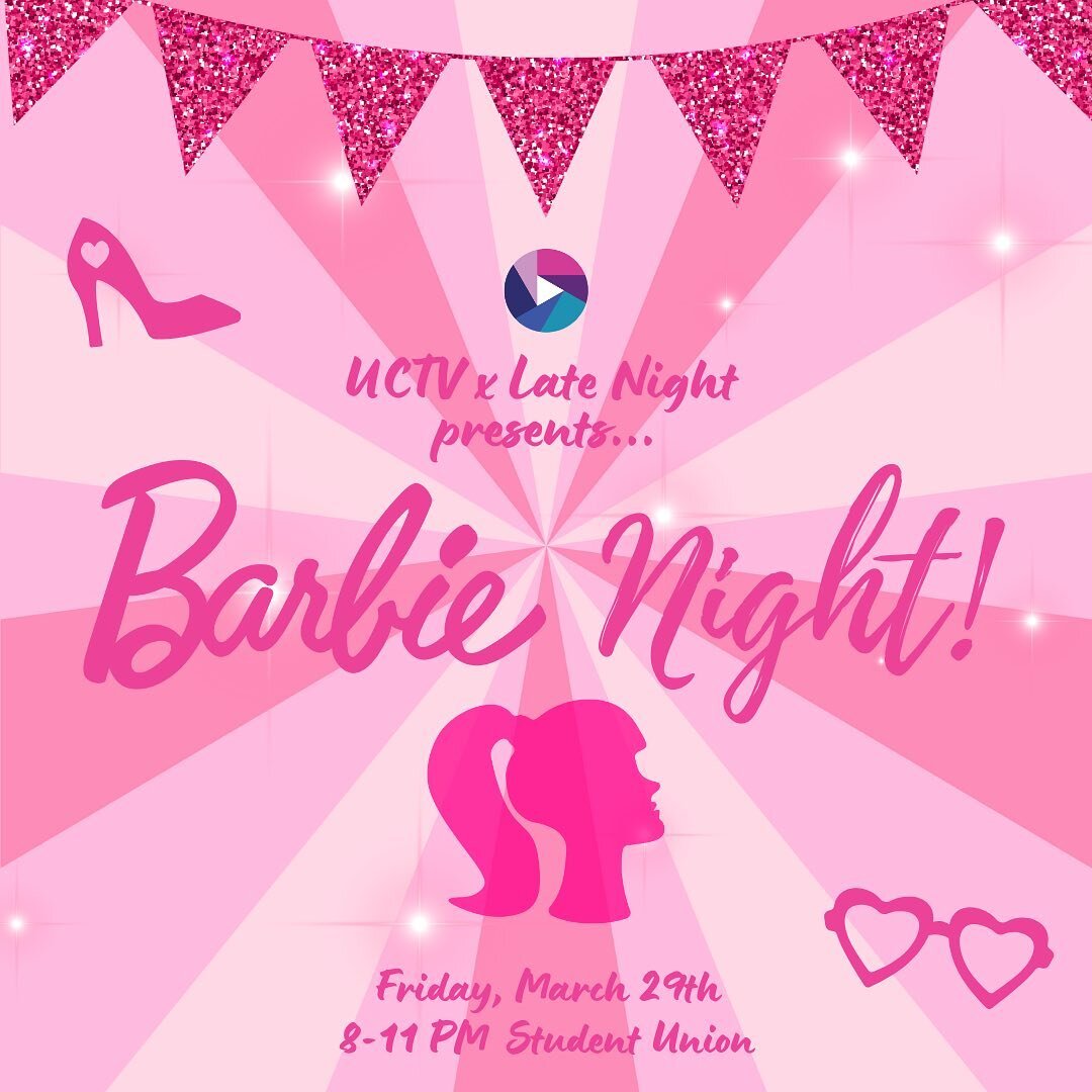 Hi Barbie!!🎀
Join us this Friday as we collab with @uconnlatenight for a night filled with Barbie-themed activities and fun! We can&rsquo;t wait to see you there!💞