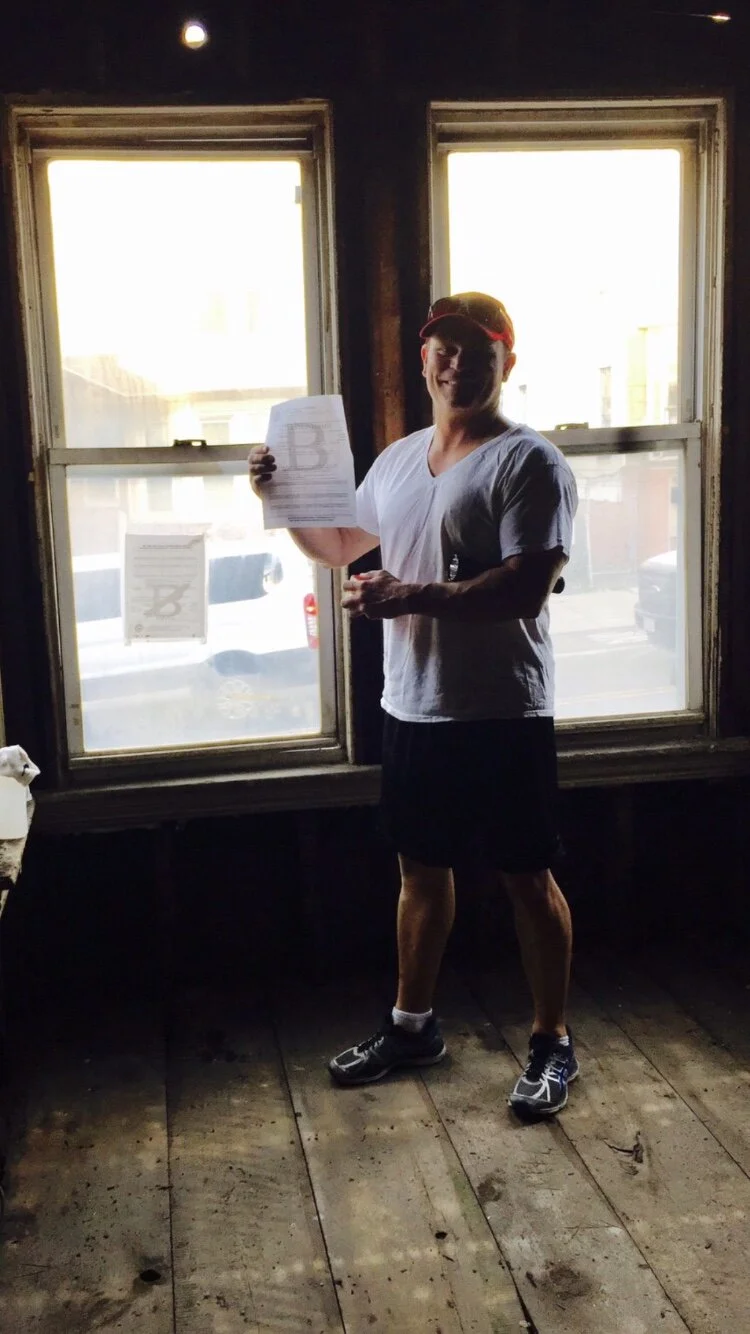 Just picked up building permit for from window.