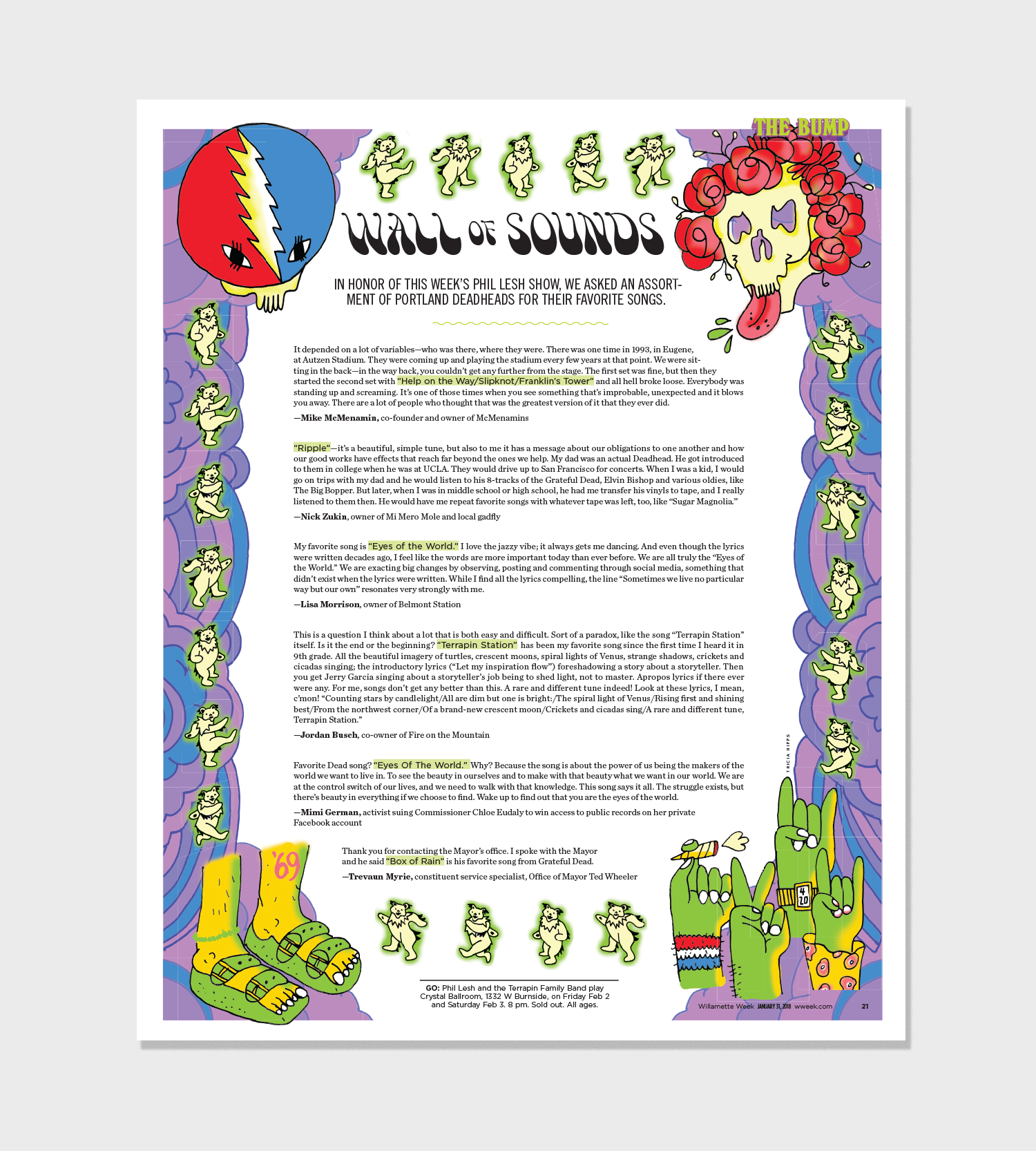 Deadheads in Portland: Concept, layout, Illustration, web animations. Article here