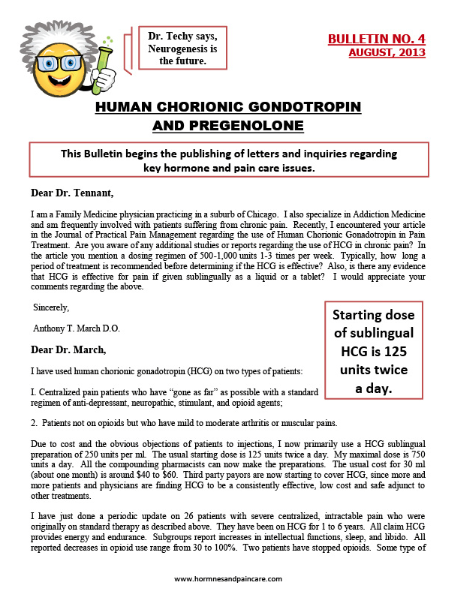 Bulletin 4: Human Chorionic Gonadotropin And Pregnenolone