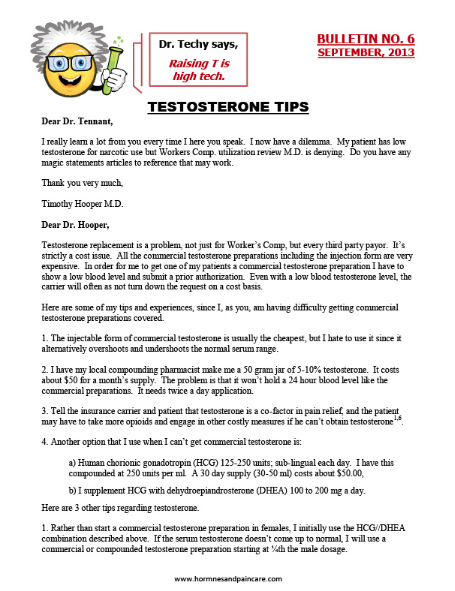 Bulletin 6: Testosterone Tips