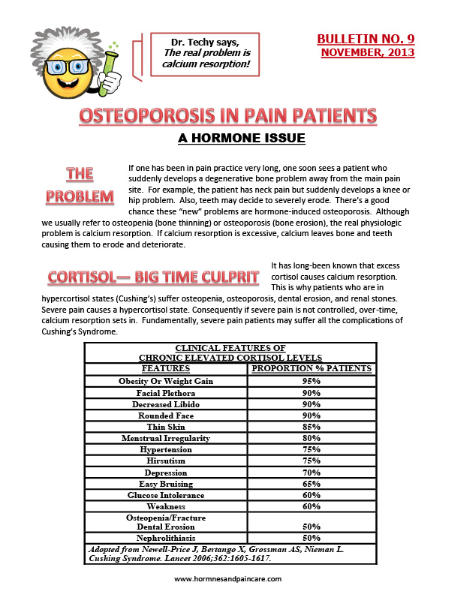 Bulletin 9: Osteoporosis In Pain Patients - A Hormone Issue