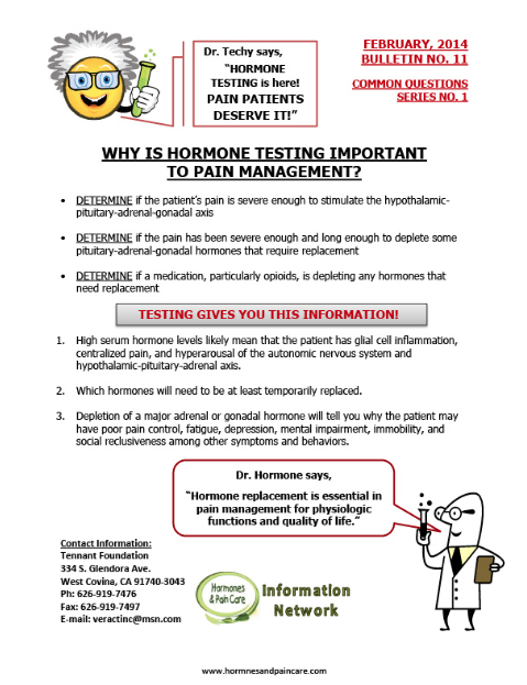 Bulletin 11: Why Is Hormone Testing Important To Pain Management?
