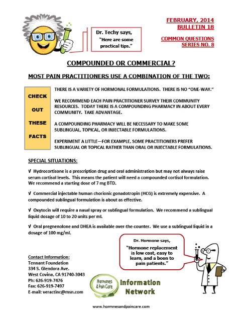 Bulletin 18: Compounded Or Commercial? Most Pain Practices Use A Combination Of The Two