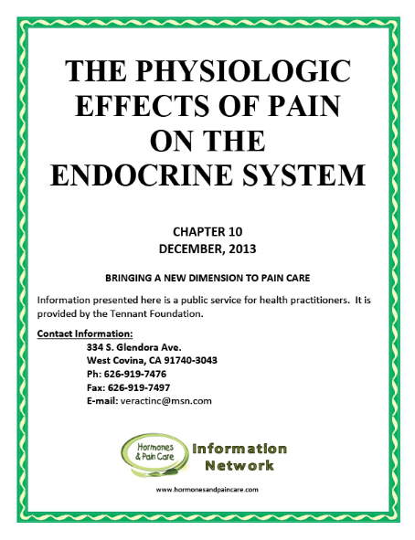 Chapter 10: The Physiologic Effects Of Pain On The Endocrine System