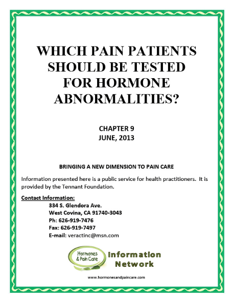 Chapter 9: Which Pain Patients Should Be Tested For Hormone Abnormalities?