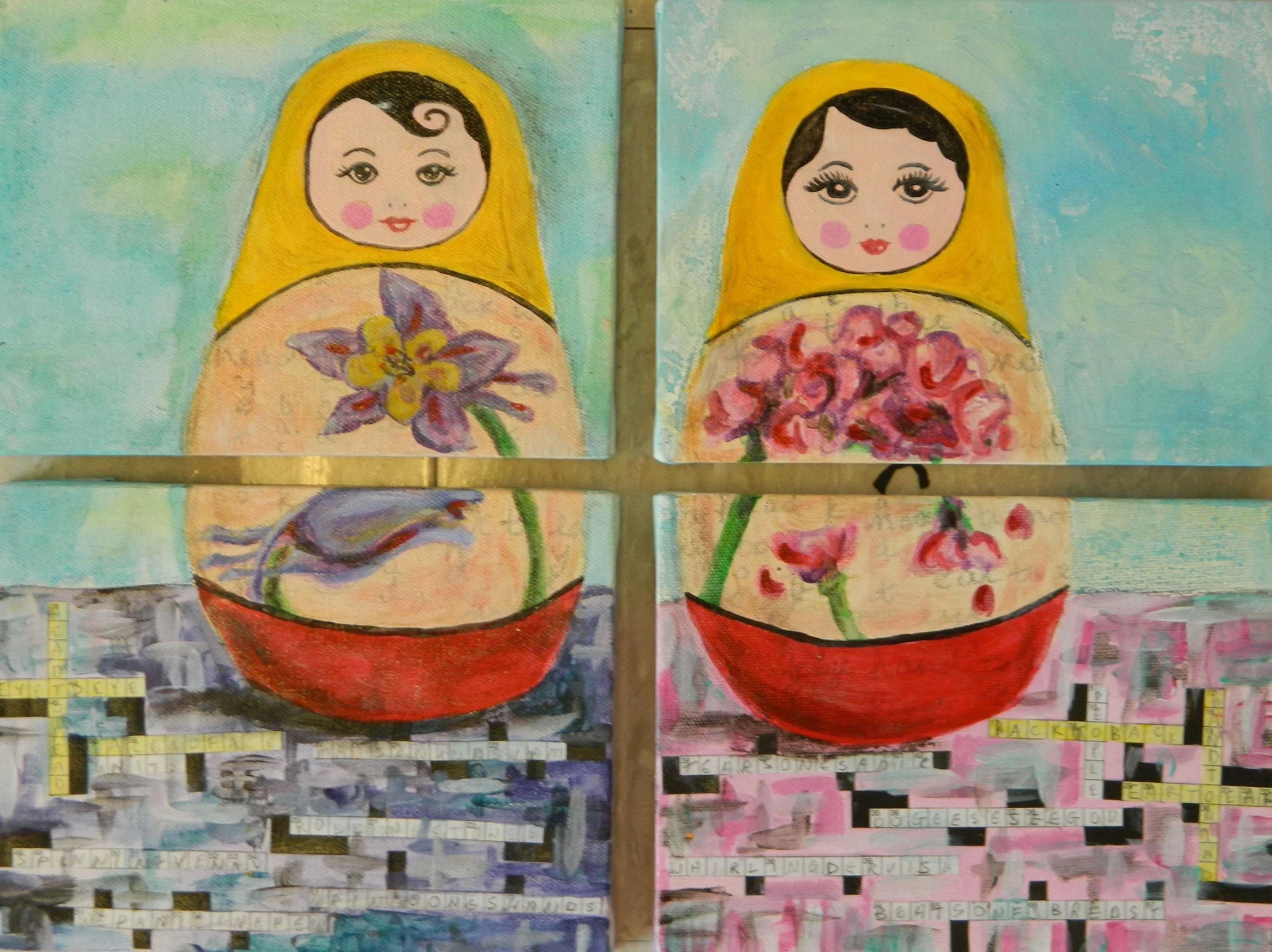 Two Dolls with Cross Words