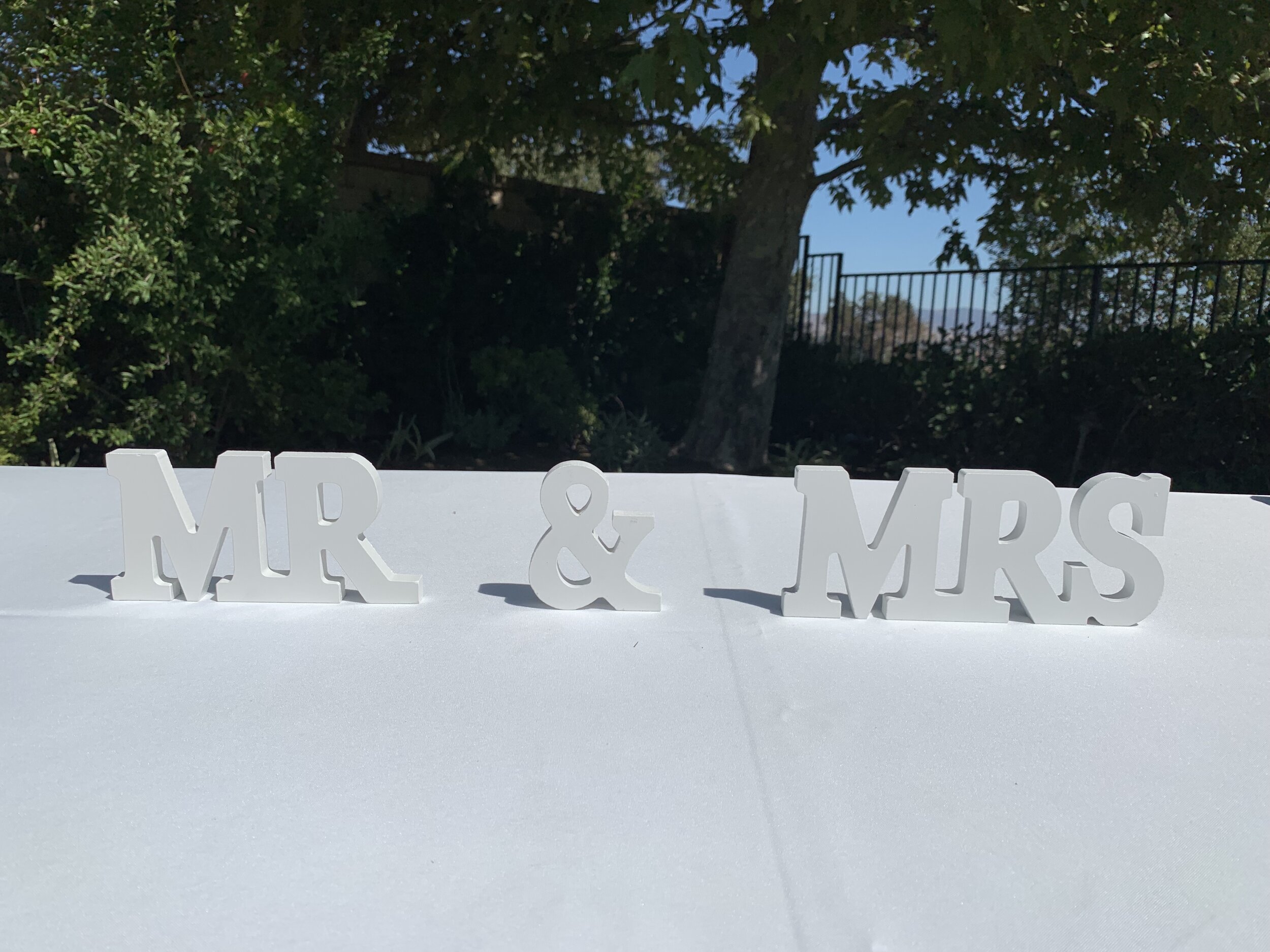 Mr & Mrs. White Wooden Block