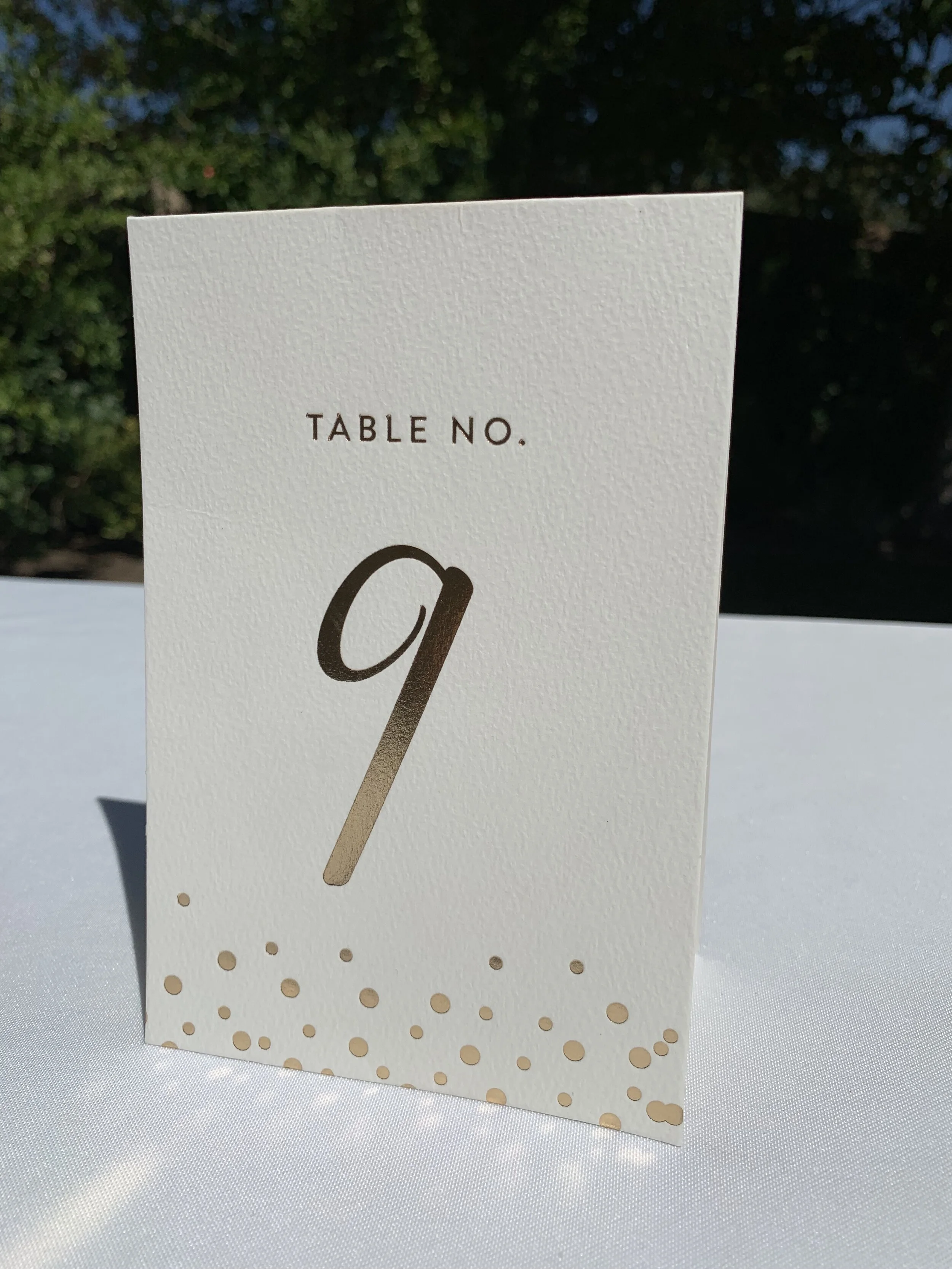 Minted Carkstock Double Sided White & Gold Foil Table Numbers 1-10 (Number) - Priced per table number