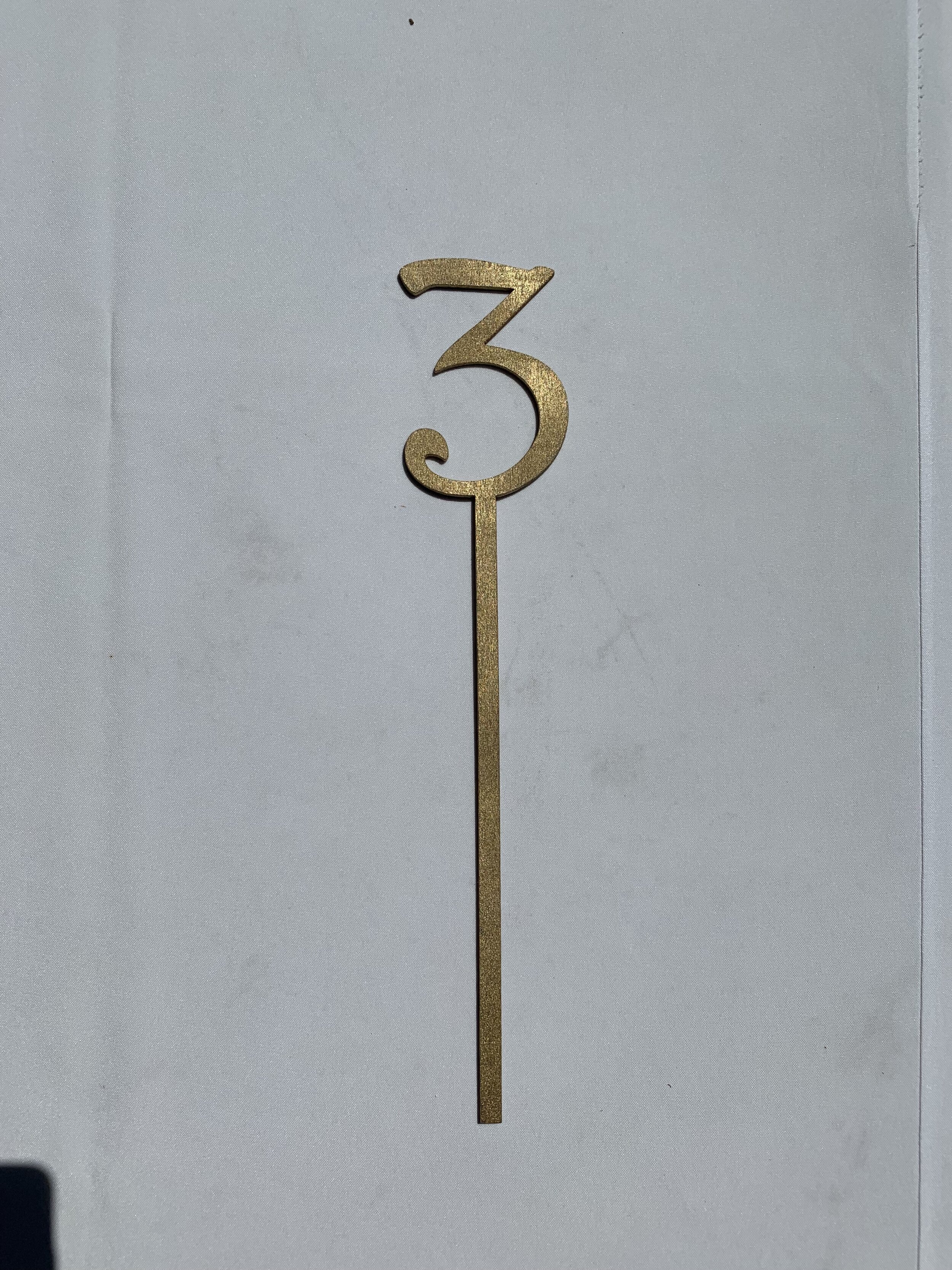 Gold Wooden Table Numbers 1-9 (Number) - Priced per table number