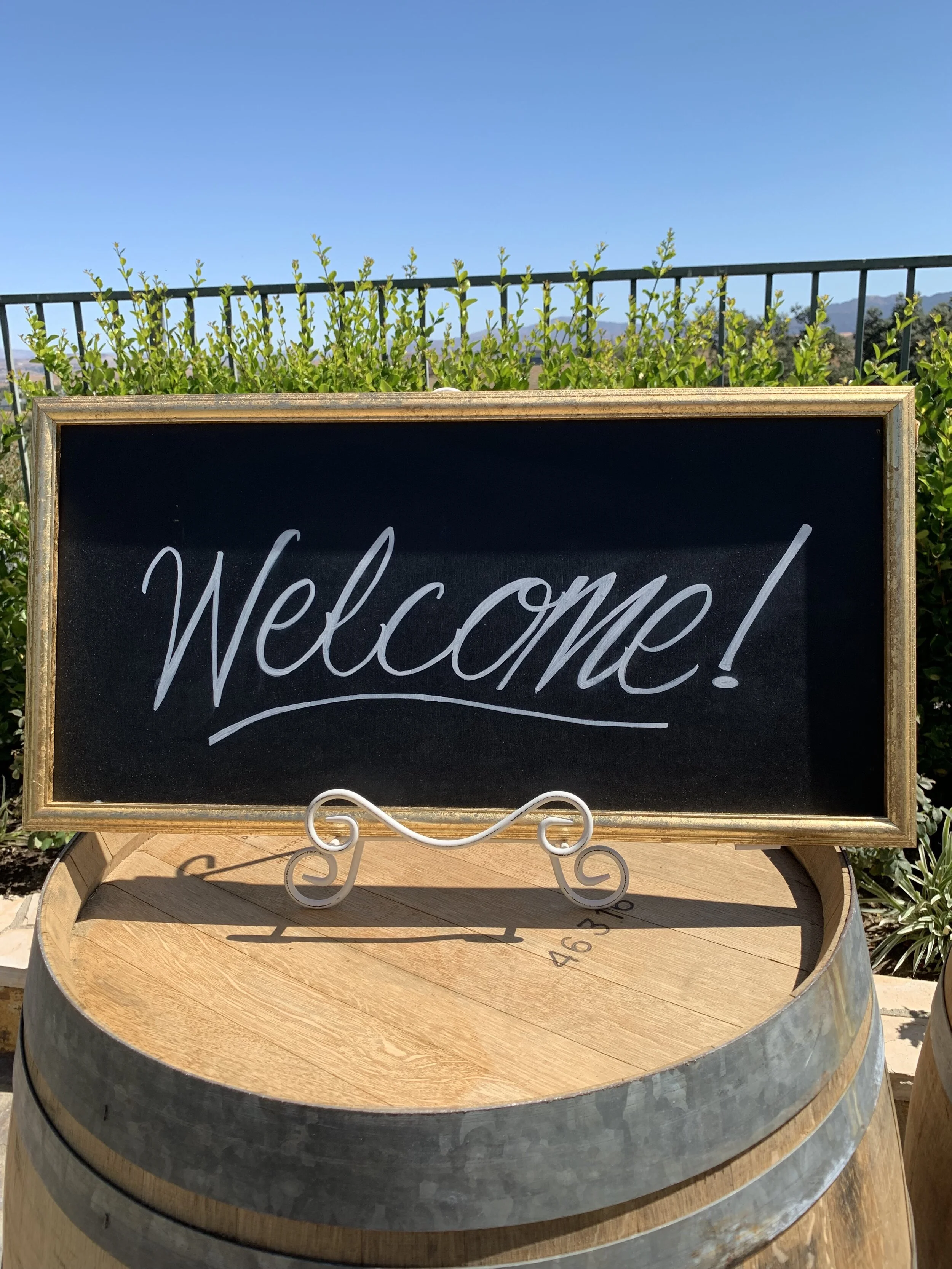 Chalkboard Gold Framed Welcome Sign