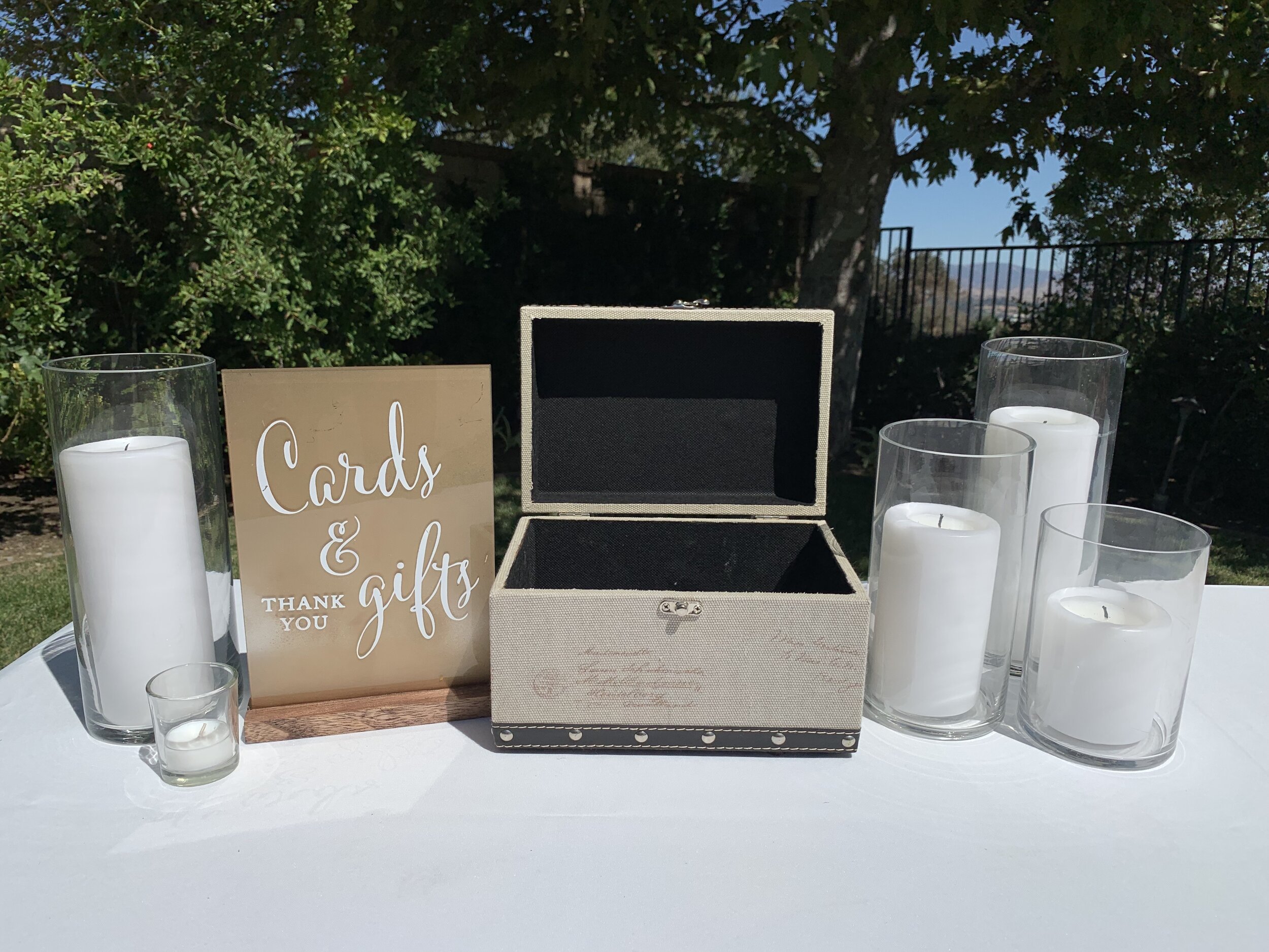 Tan Fabric Card Box