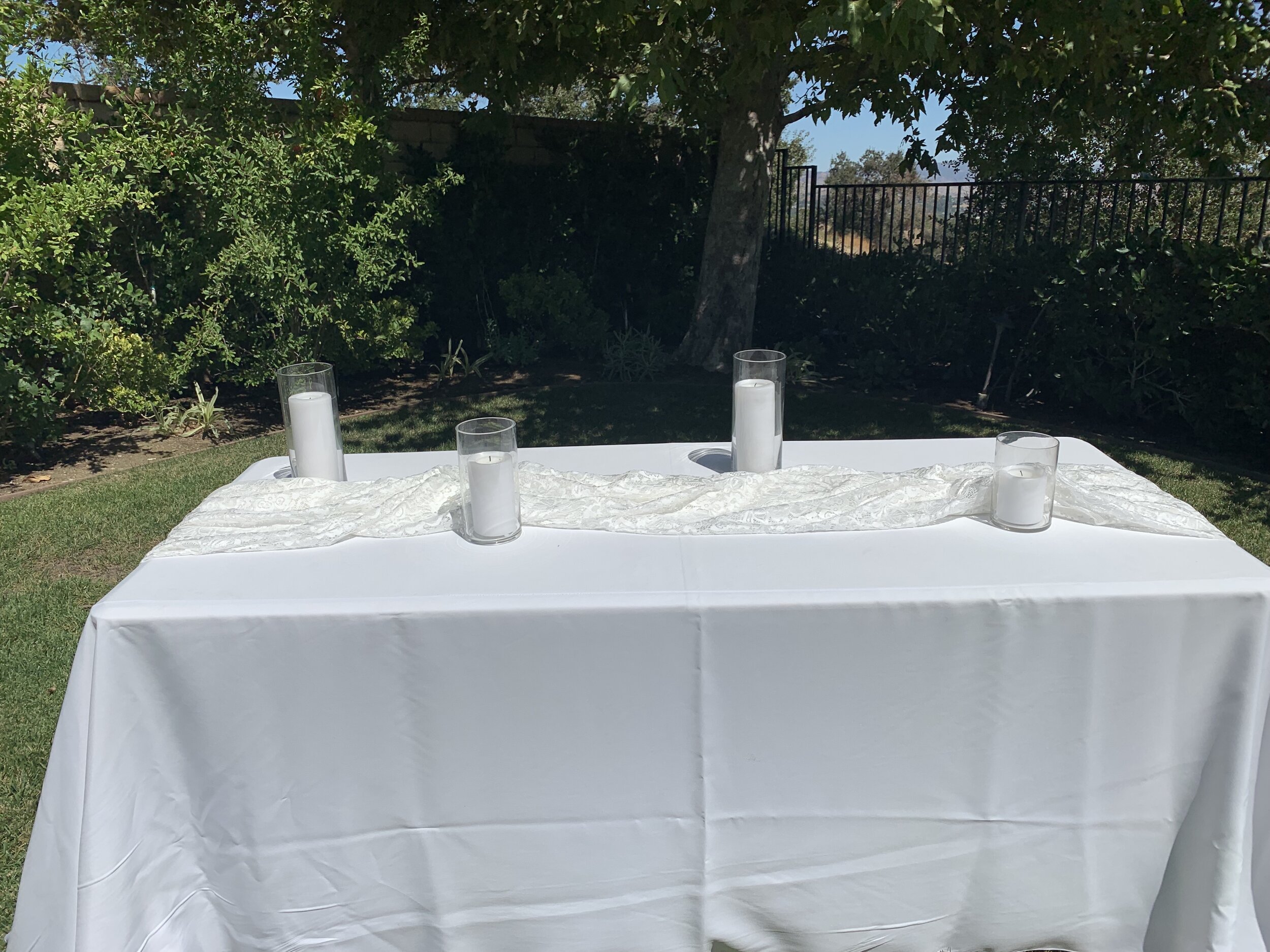 White Lace Table Runner - 8ft