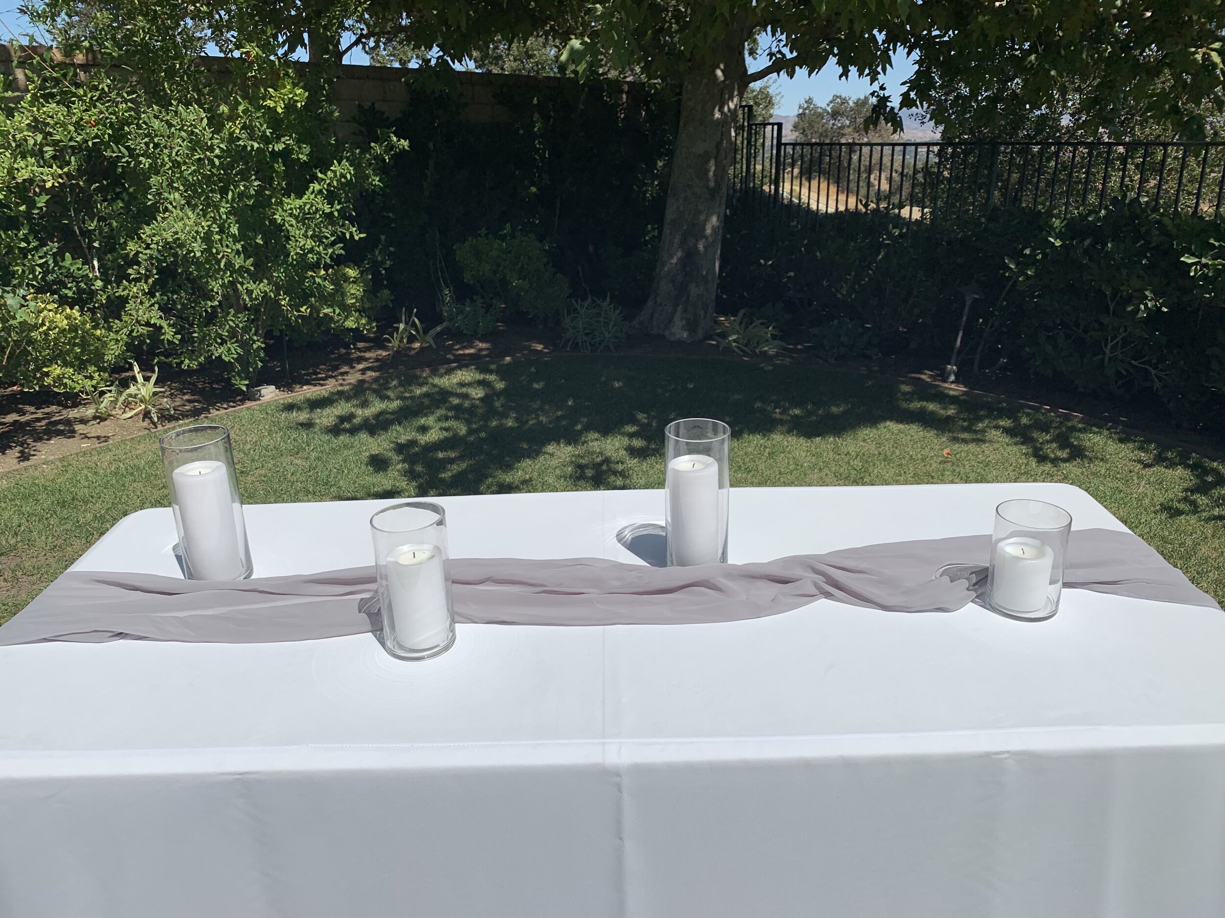 Stone Grey Chiffon Table Runner