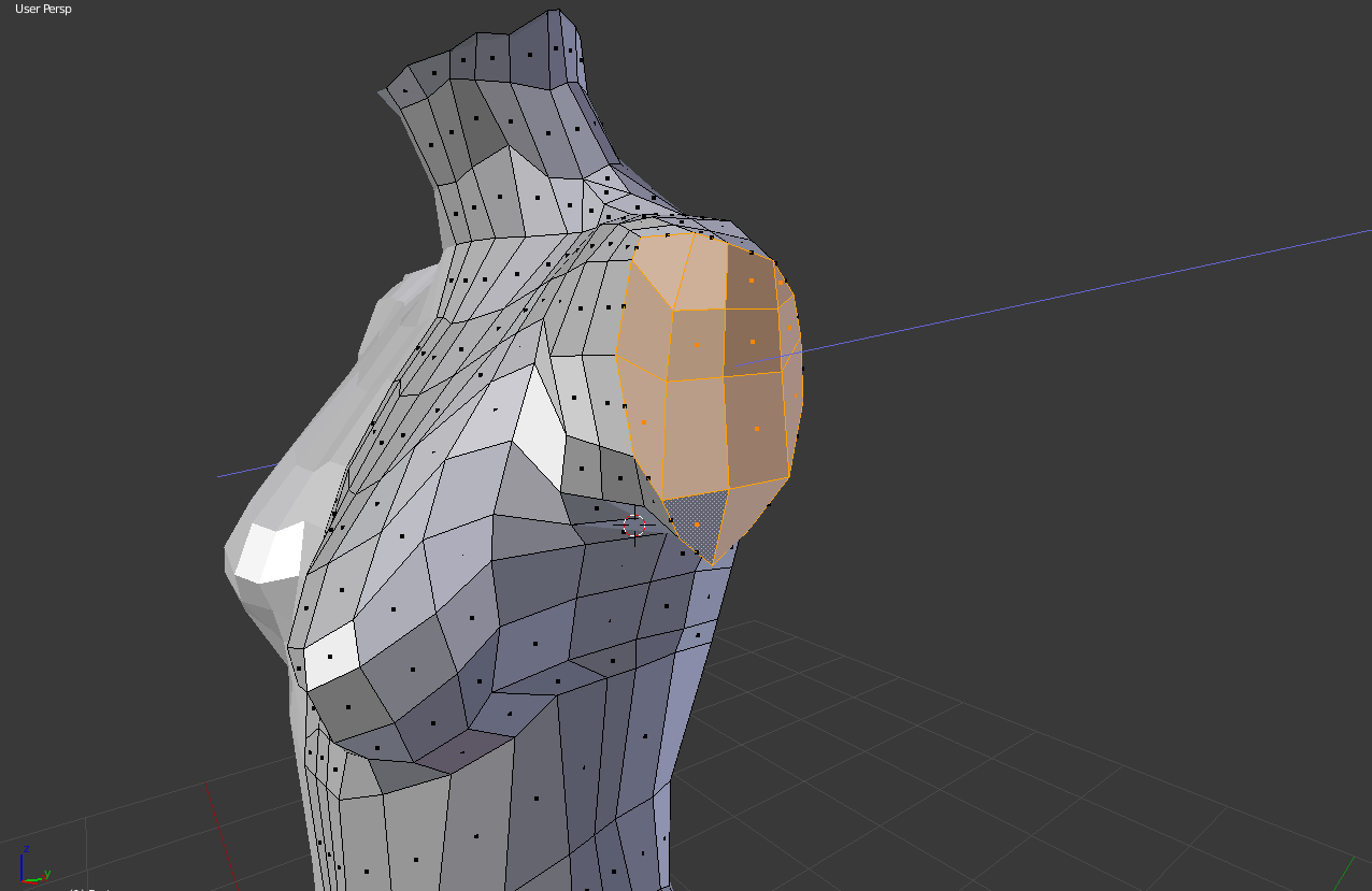 Extrusion of of the area around the armpit, which will eventually form the arm.
