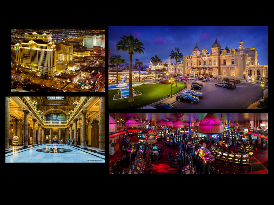 These are some examples of what the casino would like. It would be very luxurious with predominantly white and gold colors with the occasional red lighting.